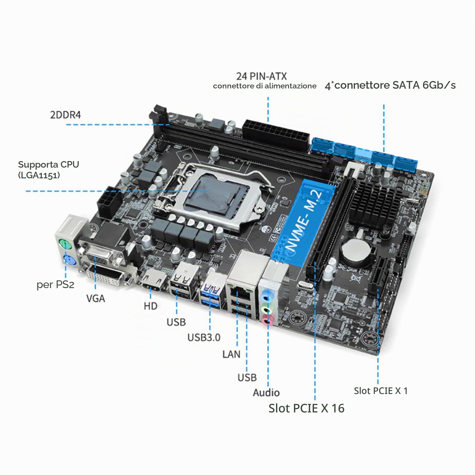 H310 LGA 1151 Scheda Madre DDR4 Gaming Desktop Core ATX Ivy Bridge