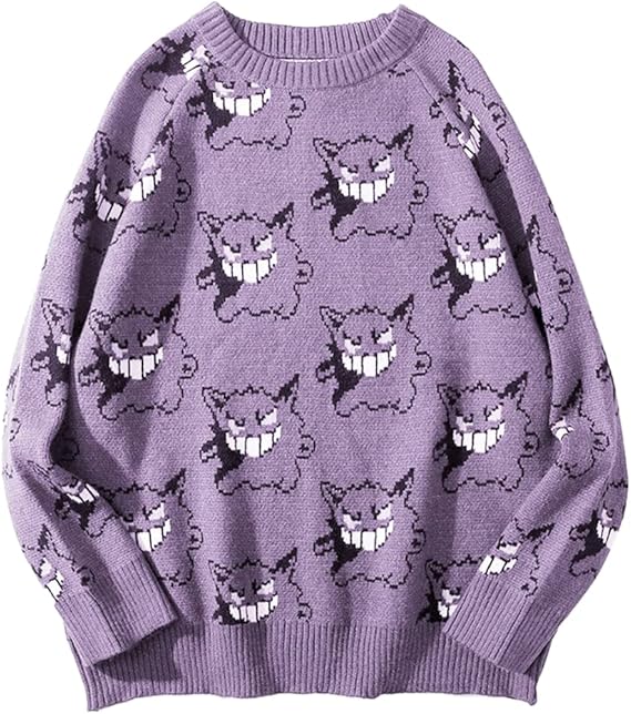 Amazon Yarui セーター メンズ レディース カップル ゲンガー ニットセーター 長袖 可愛い 長袖 クルーネック 丸首 トップス プルオーバー ゆったり 大きいサイズ ファッション ヒップホップ ストリート カジュアル セーター 通販