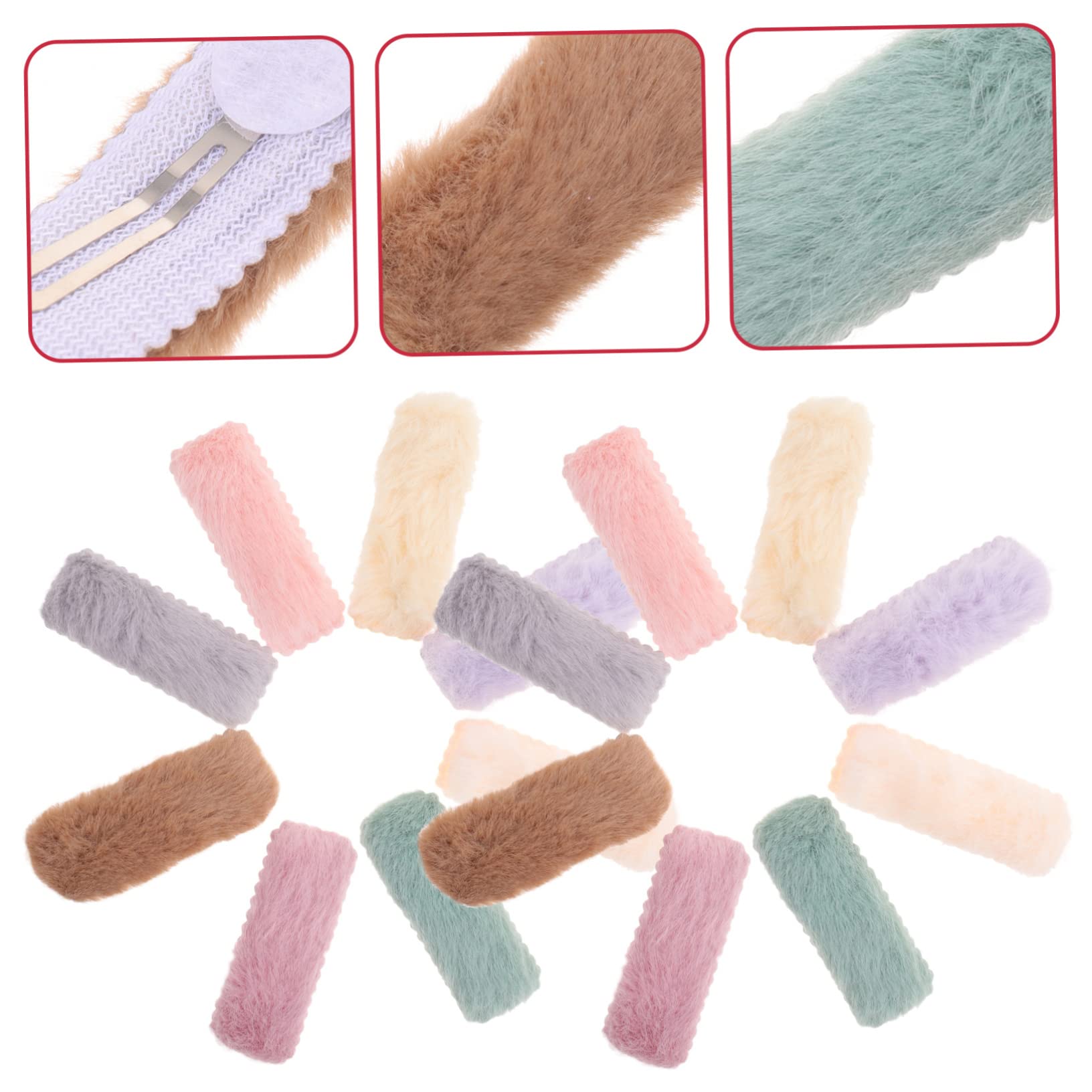 Housoutil 48 Piezas Pasadores cuadrados mullidos accesorios para el cabello de niñas pinzas para el cabello pequeñas pinza de pelo flequillo pinzas para el cabello para niñas