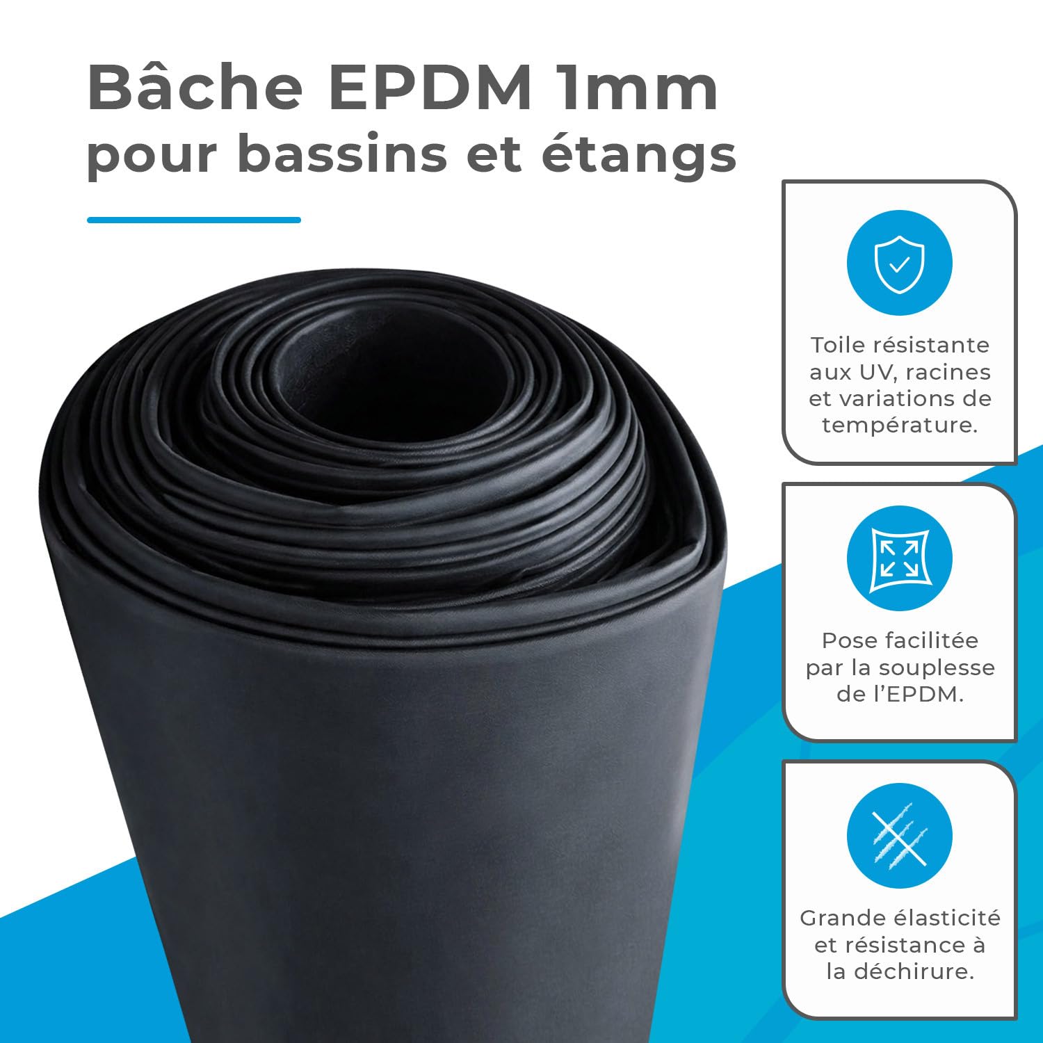 Jardiprotec - Lona EPDM (1 mm, 5,6 x 4 m, 22,4 m²)