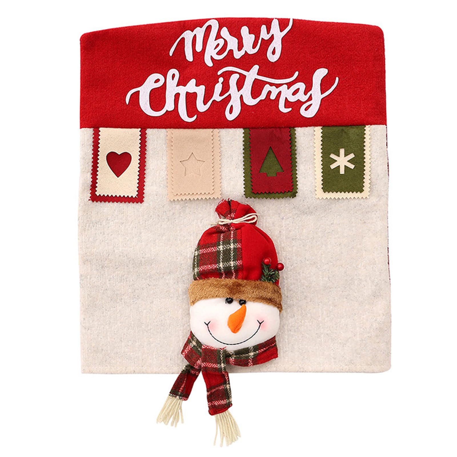 Buxuaaaa Christmas Chair Cover Dinner Table Decoration Santa Snowman Elk Chair Back Covers Protector for 2024 New Year Holiday Dinner Seat Cover