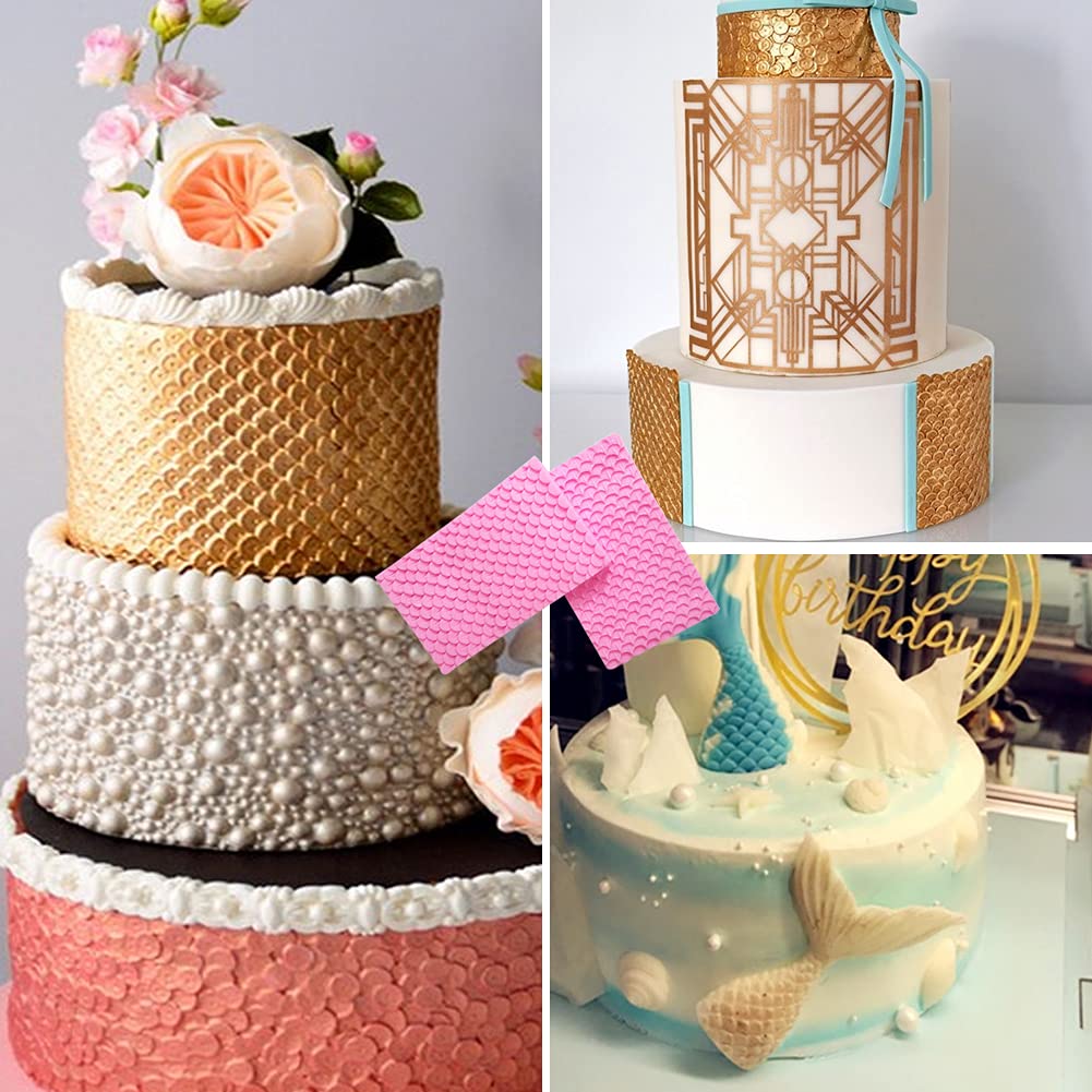 ZQWE 3D Fish Scale Folder Mold Fondant Chocolate Truffles Molds Candy Molds Cupcake Decoration Tool Polymer Clay Mould