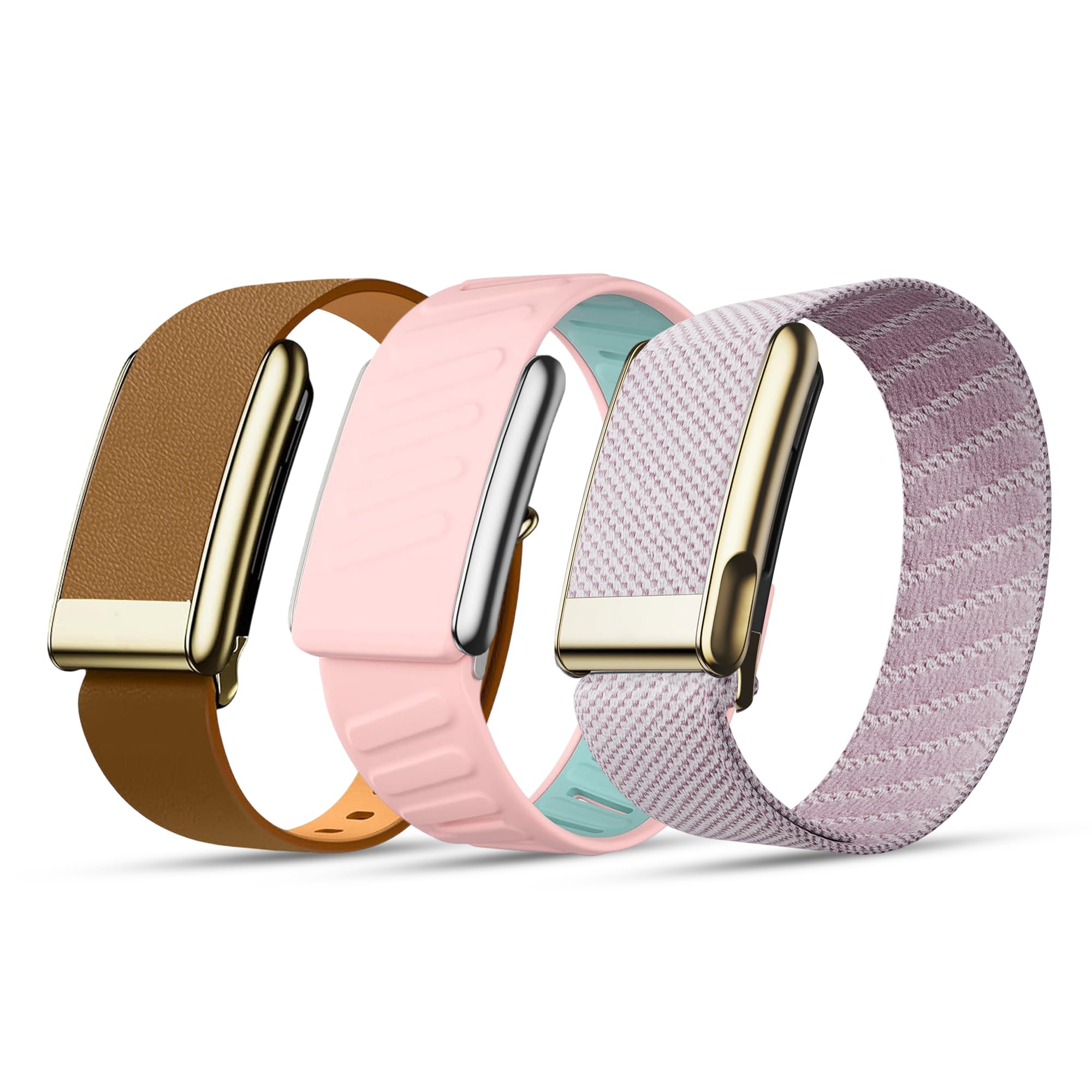 DADO Lot de 3 bracelets WHOOP 5.0 pour femme – Sangles de poignet élégantes, flexibles et confortables tout au long de la journée avec curseur réglable en acier inoxydable – Conçu pour un usage