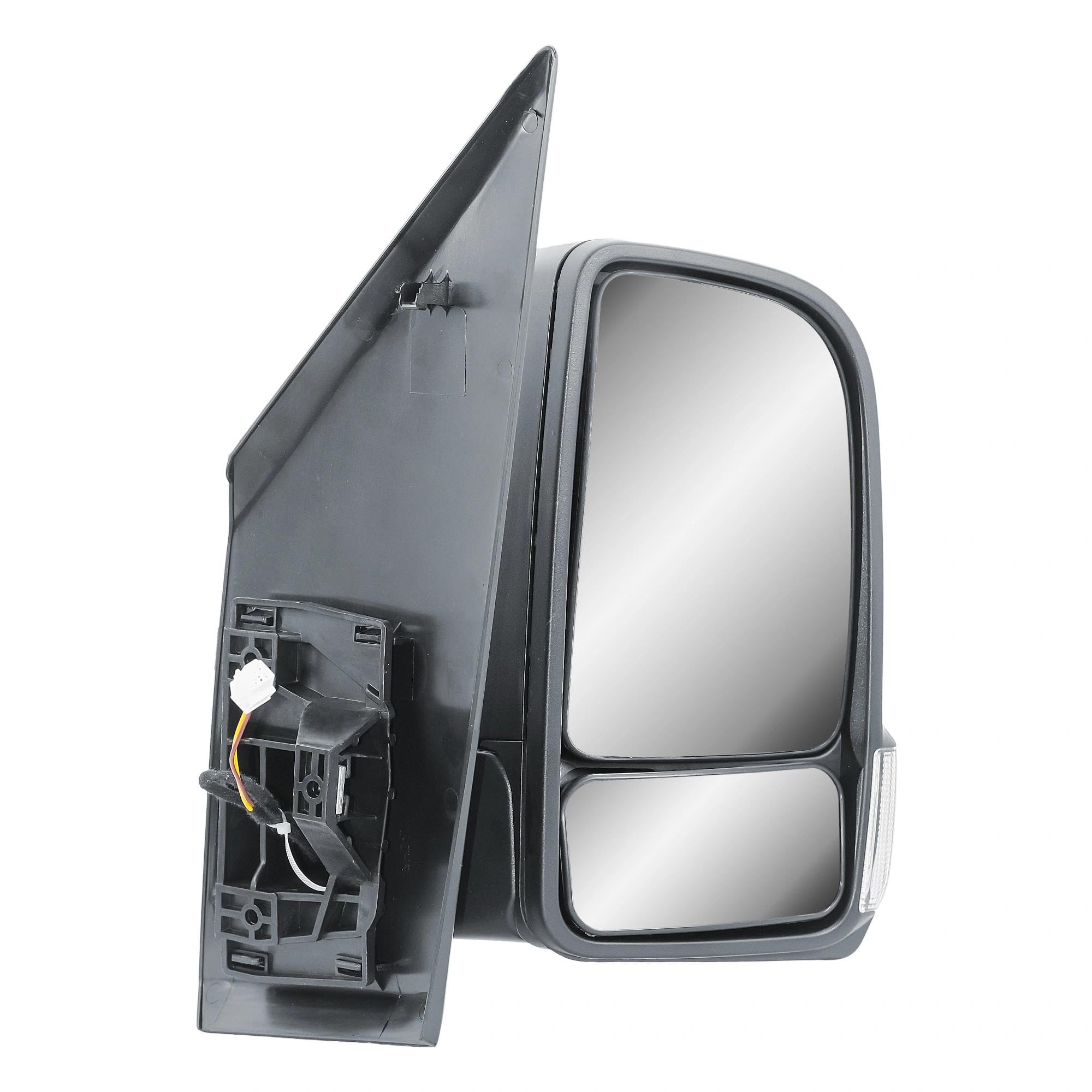 Rétroviseur extérieur droit bras court manuel, non chauffant, pliable manuellement avec capuchon noir mat pour Mercedes Sprinter W907/W910 2019-2024 - Côté passager
