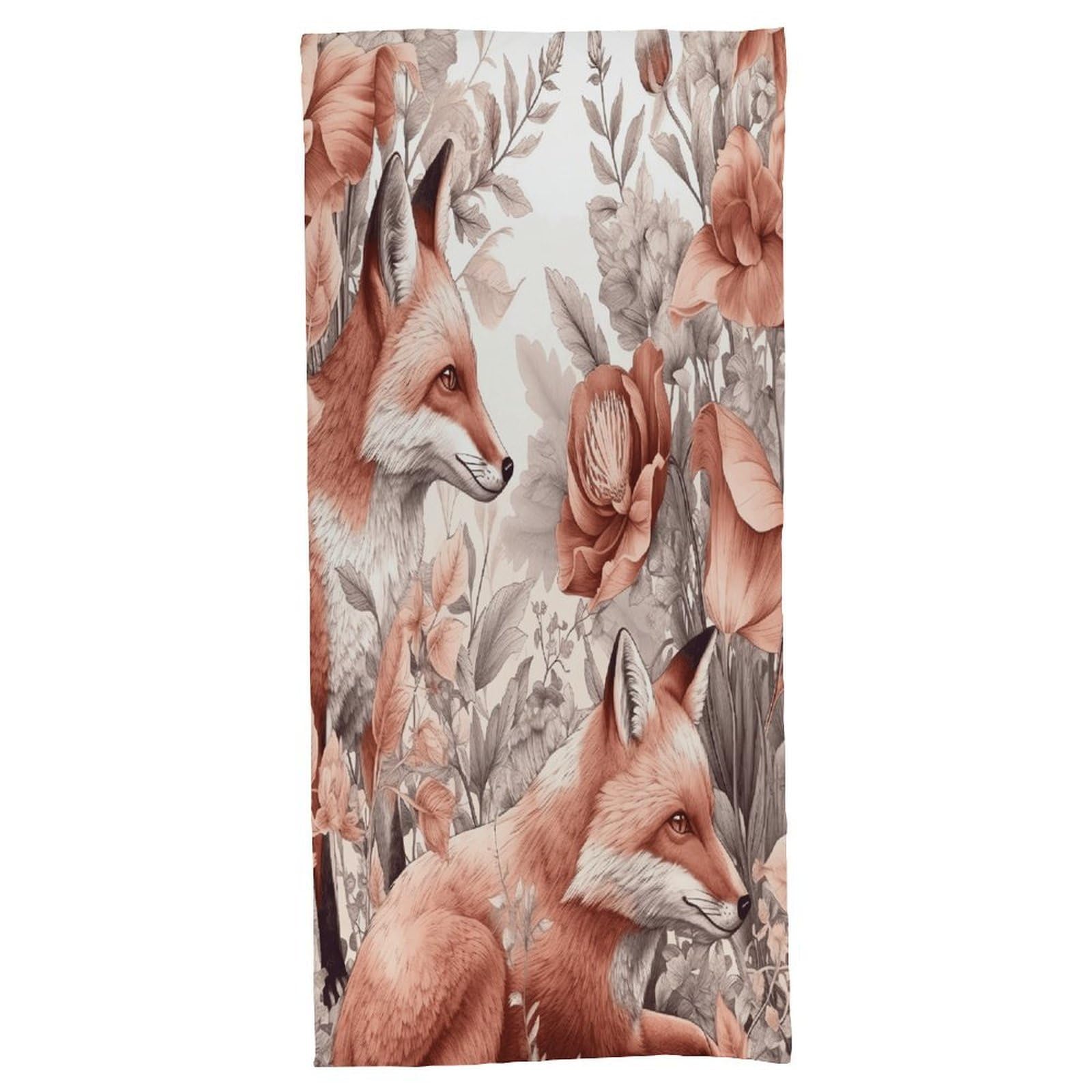 Fekiloot Men's Style Fox And Plants Bath Towel Highly Absorbent,Beach Towels For Wo,Pool Towel Bathroom Essential For Beach,Gym,Travel, Camp