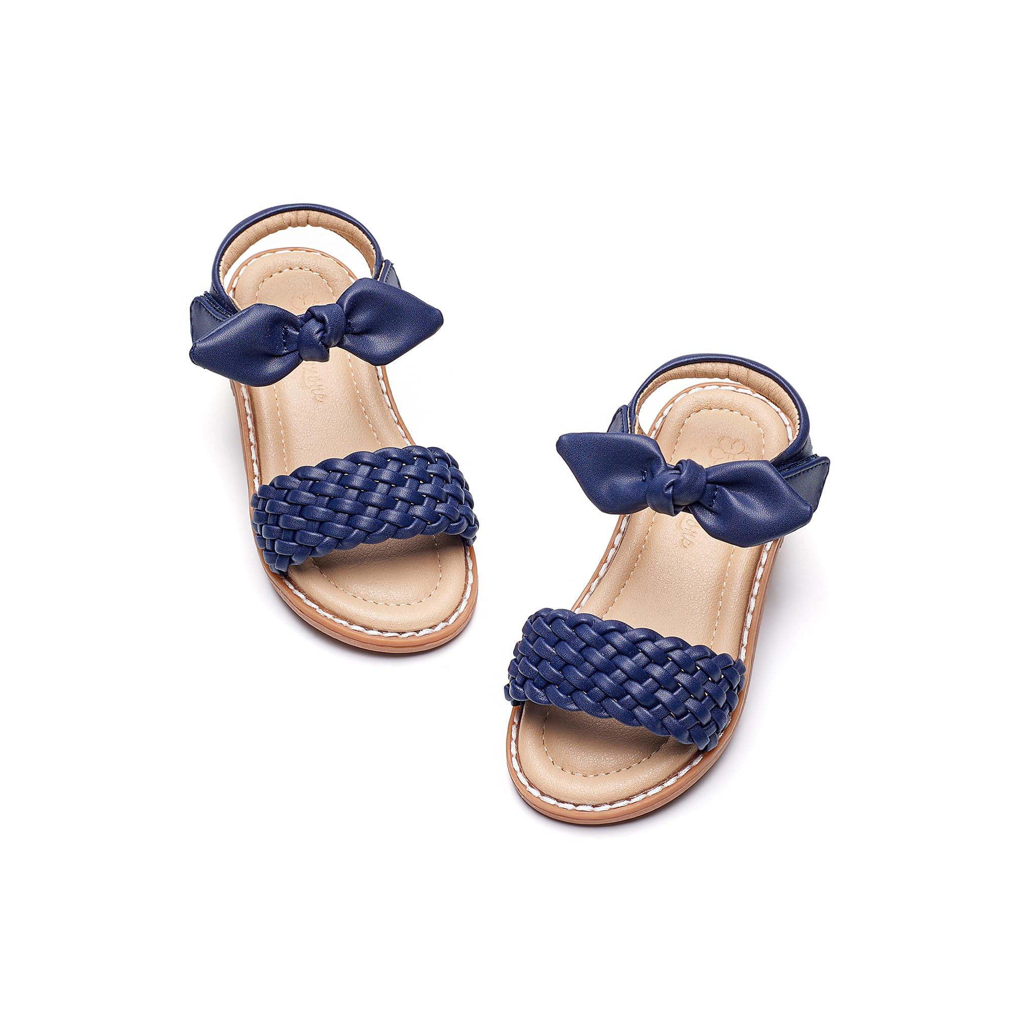 Flaryzone Toddler Girls Sandals Open Toe Flats Flower Girl Dress Shoes