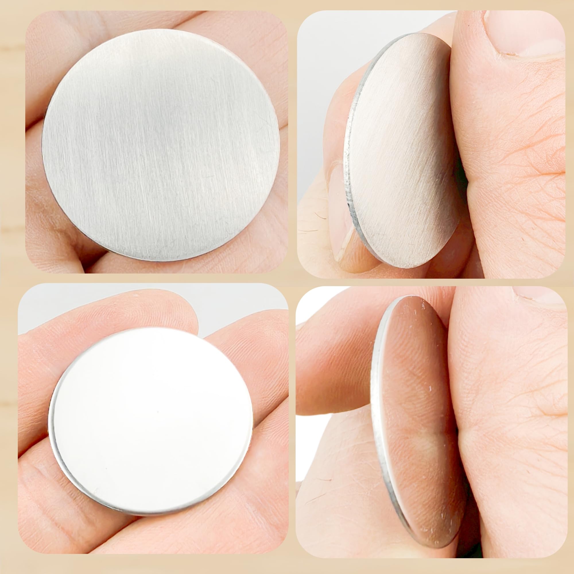 10 Edelstahl Scheiben Dog Tag Edelstahl, blanko Gravur blanko, 11 sizes, 30 mm discs no hole