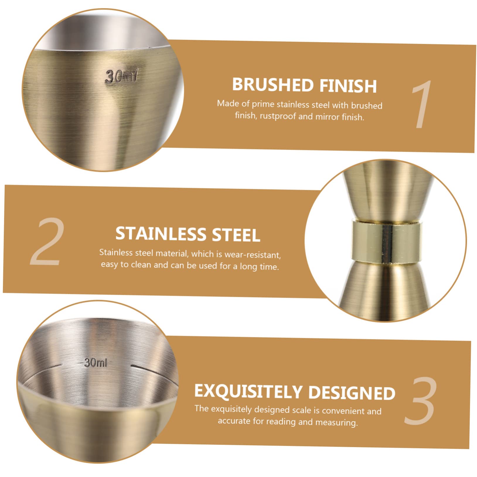 BESTonZON 2 Pièces Mesureur De Vin Ustensiles De Mesure D'alcool Gadgets Tasse D'once Doseur 2 Oz 1 Oz Doseur De Mesure De Barres Double Jigger Bar Jigger Cocktail Mixeur