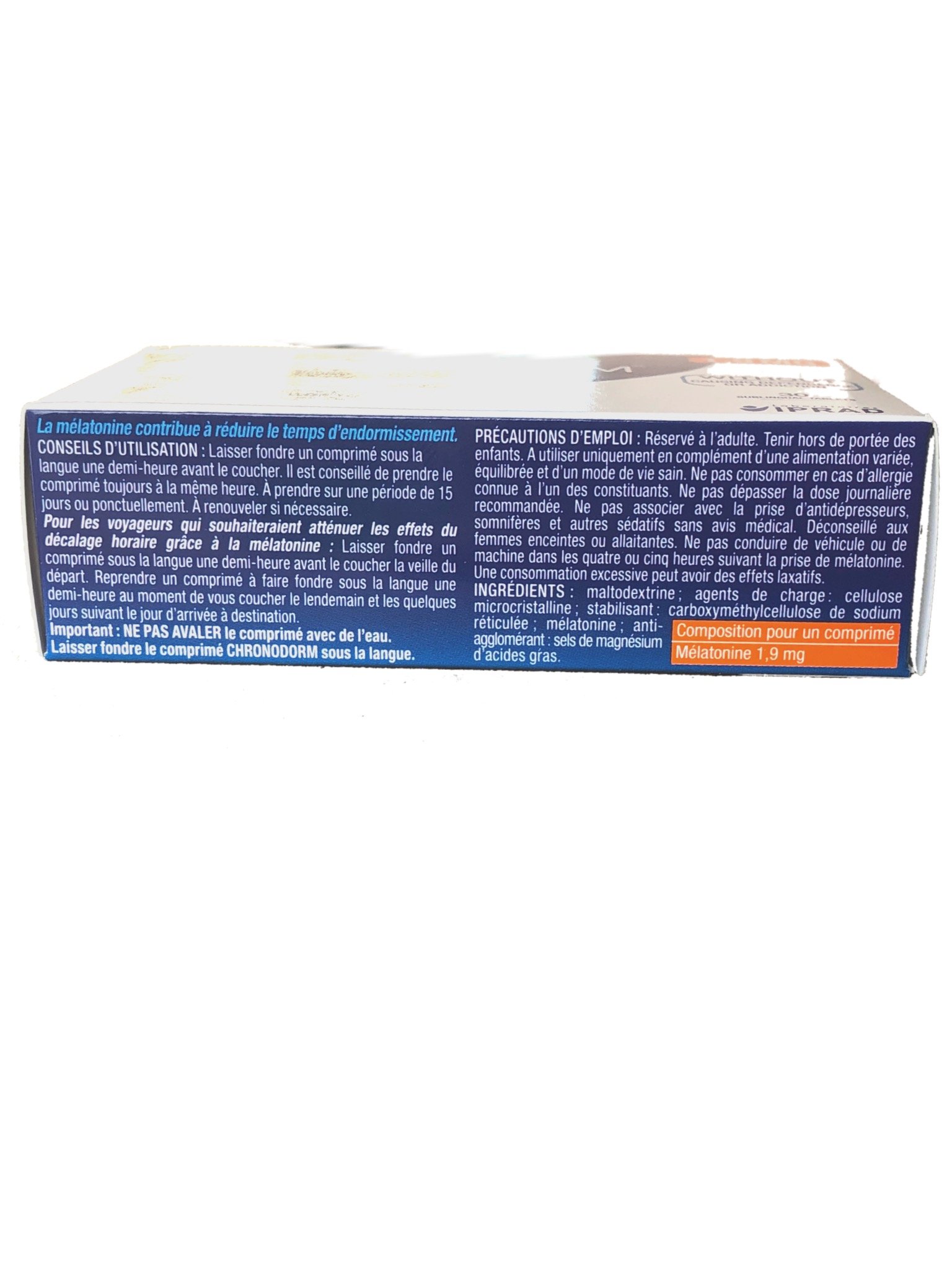 Chronodorm 1.9 mg - Nouveau Dosage - Contribue à réduire le temps d'endormissement - Lot de 3 Mois - 3 x 30 comp Sublinguaux
