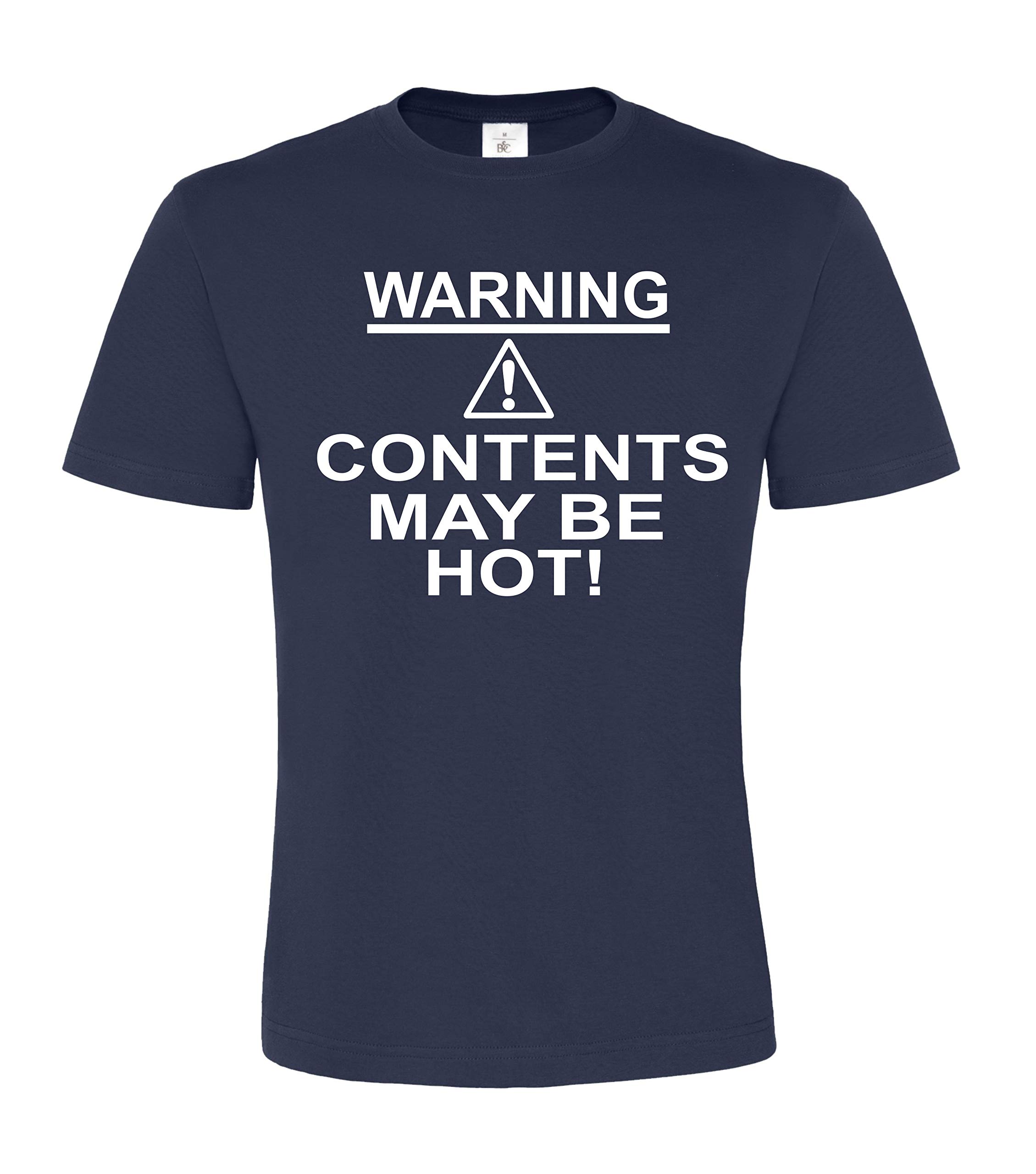 Edward Sinclair Navy Unisex t-Shirt L (41/42") 'Warning Contents May be hot'