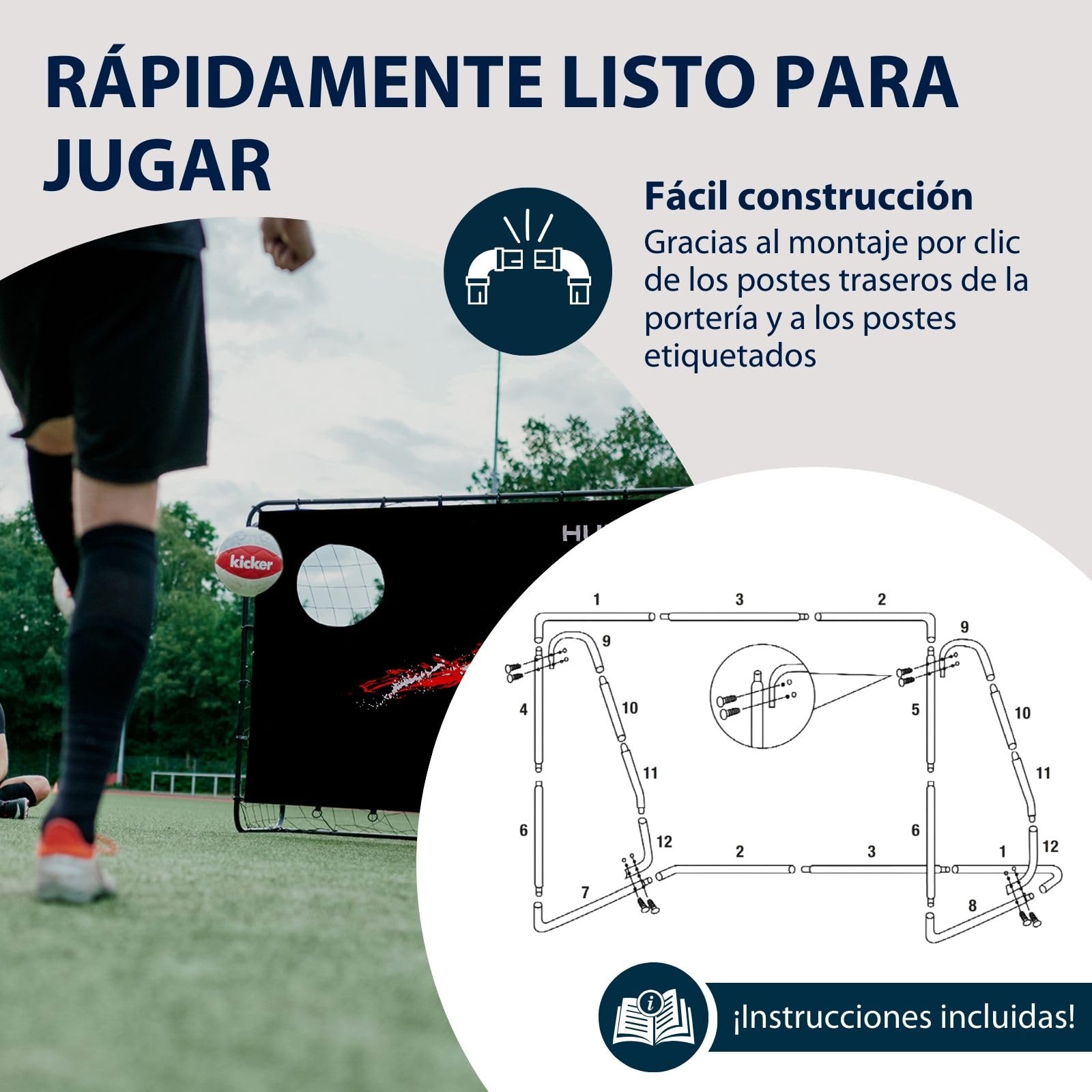 Hudora Trainer Mit Torwand - Portería de fútbol Unisex Adulto