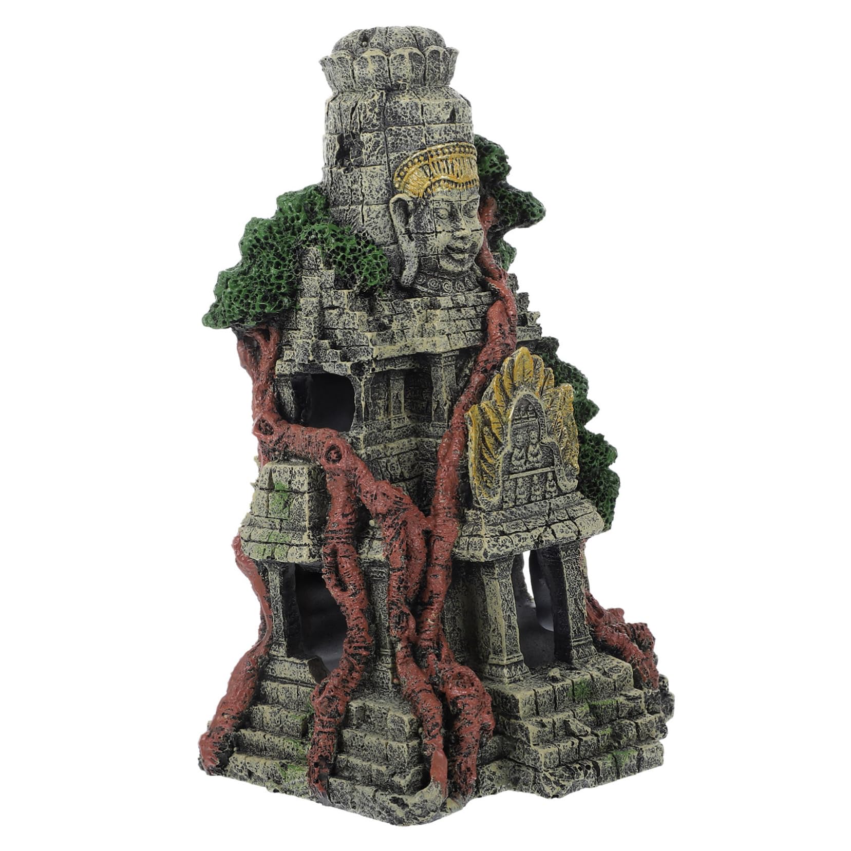 HEMOTON Décor de Temple en Résine pour Aquarium Grotte Discrète, Ornement pour Aménagement Paysager D'aquarium, Style et Résistant la Décoloration