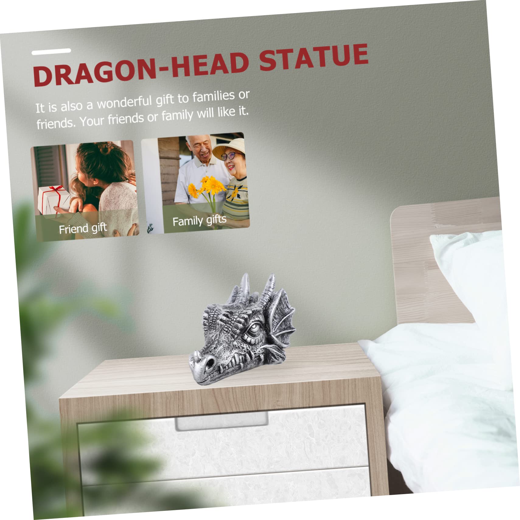 CORHAD Support de Boule de Cristal Objet Décoratif Créatif et Unique en Résine Argentée de Tête de Dragon Décoration Intérieure Maison CORHAD Support de Boule de Cristal Objet Décoratif Créatif et Unique en Résine Argentée de Tête de Dragon Décoration Intérieure Maison