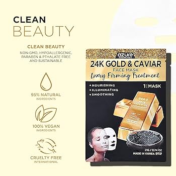 Amazon.com : AZURE 24K Gold and Caviar Anti Aging Luxury Face Mask