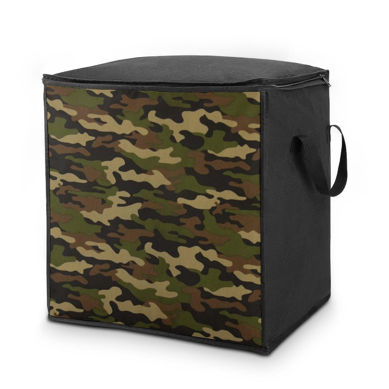 Lyfthologen 70L Storage Bags, Army Camouflage Storage Box with Lid Zipper And Handles, Clothes Bags for Quilt, Blankets, Bedding