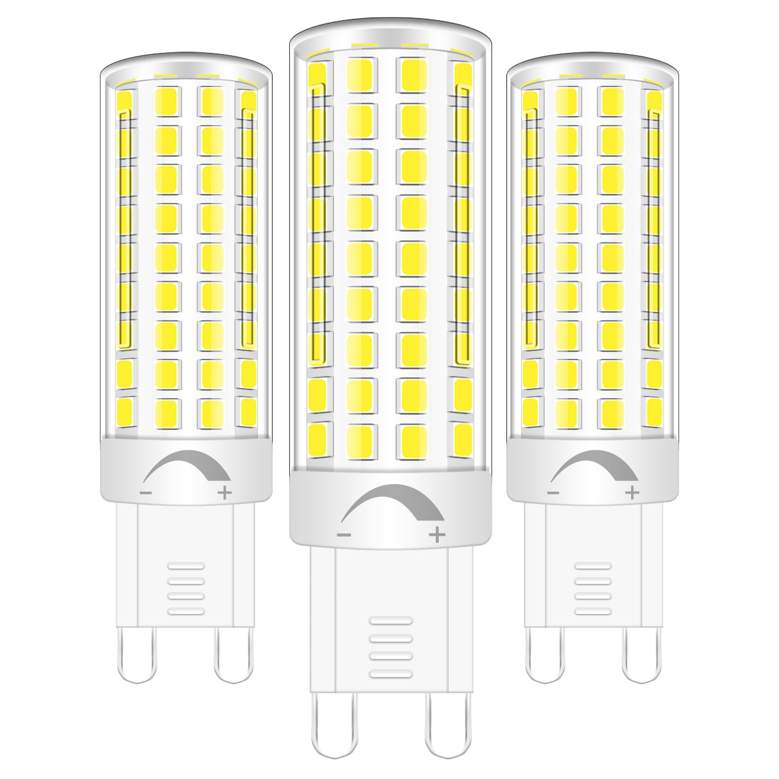 ZHENMING G9 Dimmable LED Bulbs 60W Halogen Bulb Replacement 806LM G9 6W LED Bulb Cool White 6000K for Chandelier Lighting Hallway Light, 3-Pack