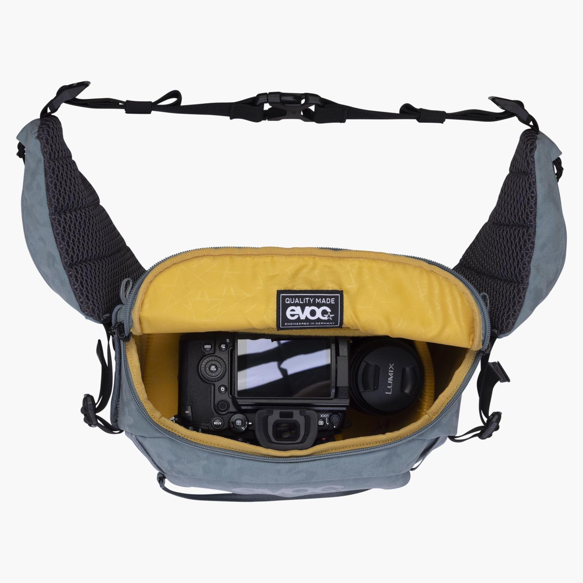 EVOC HIP PACK CAPTURE 6, torba biodrowa (wydajna wentylacja pleców, elastyczne kieszenie boczne, przegródki organizacyjne, wymiary: 14 x 20 x 31 cm, pojemność: 6 l), stalowa