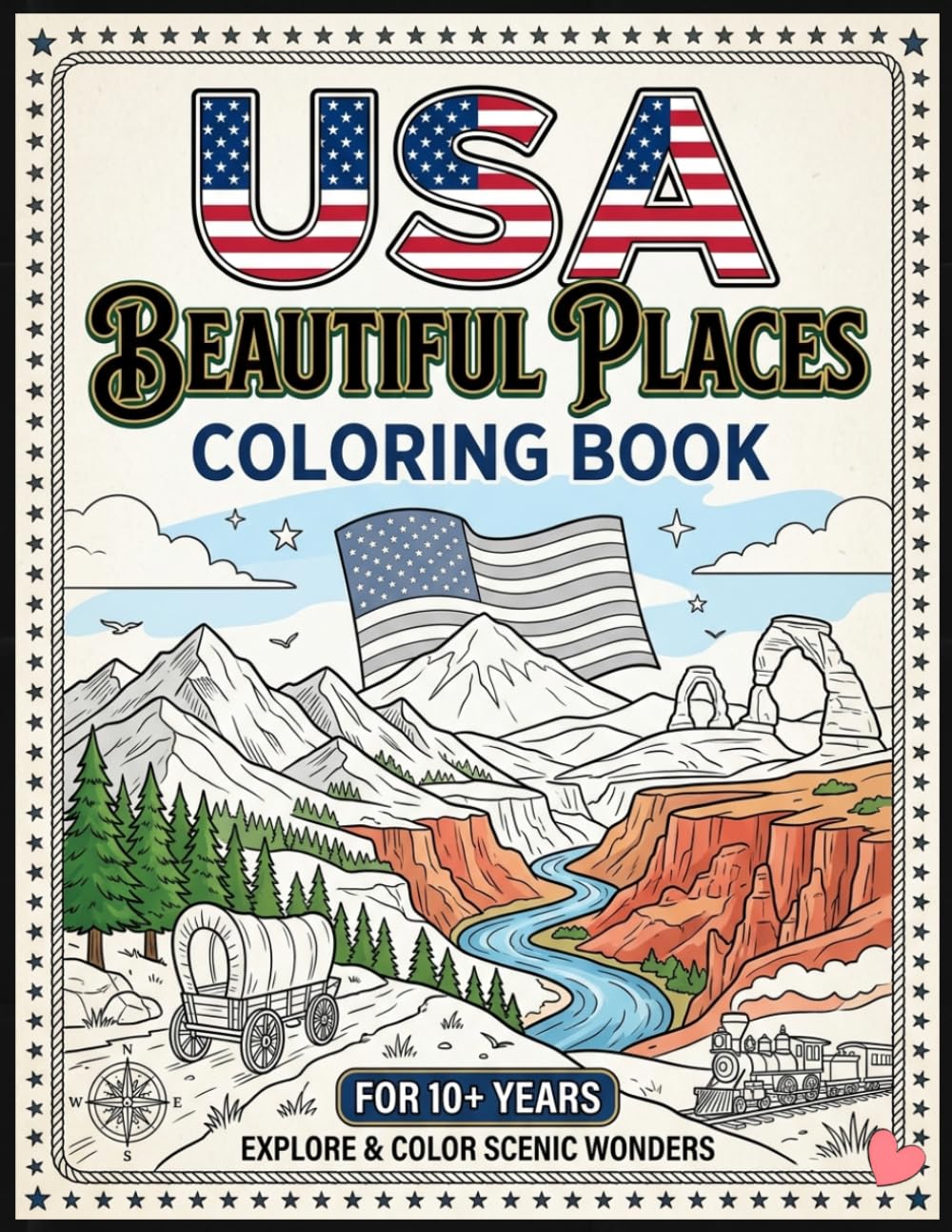 USA Beautiful Places Coloring Book