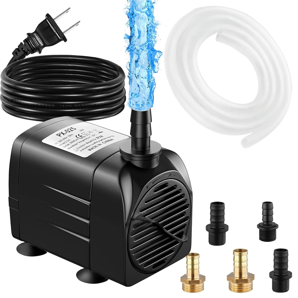 Amazon | 【升级款静音】水中ポンプ水槽ポンプ吐出量2000L/H電源