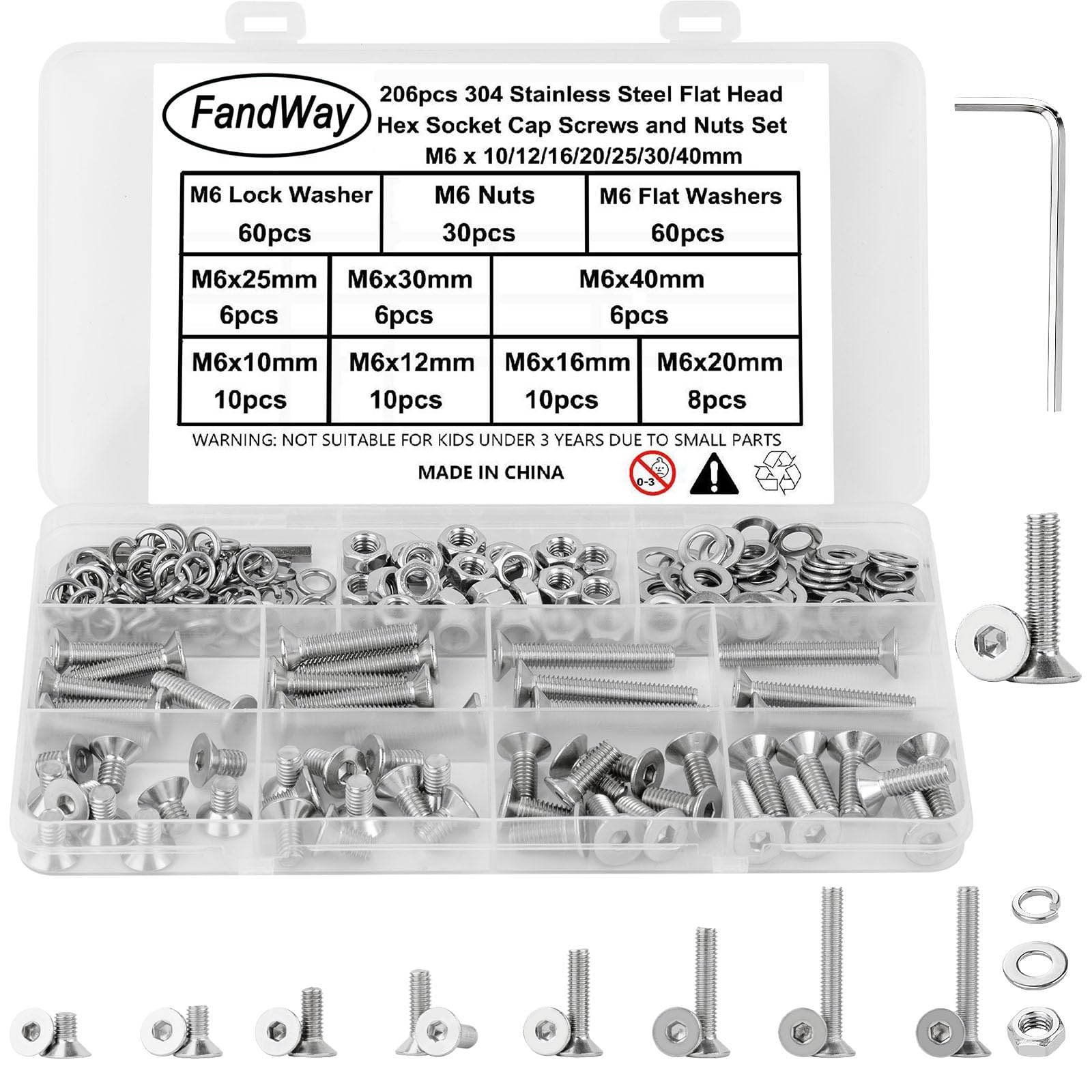 FandWay M5 Schrauben Set,299 Stück Linsenkopf Schrauben mit
