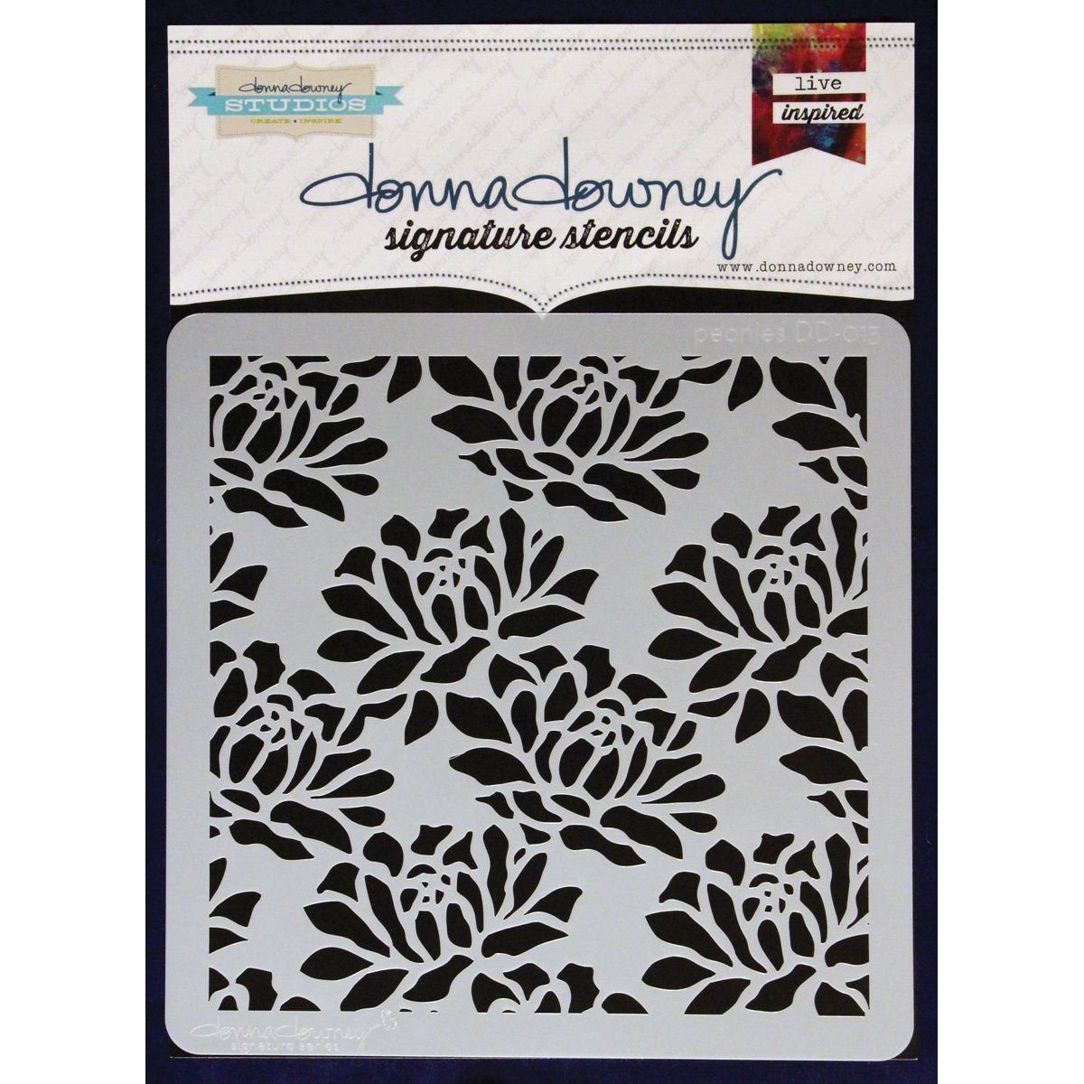 Donna Downey StencilsPeonies, 8.5 by 8.5-Inch