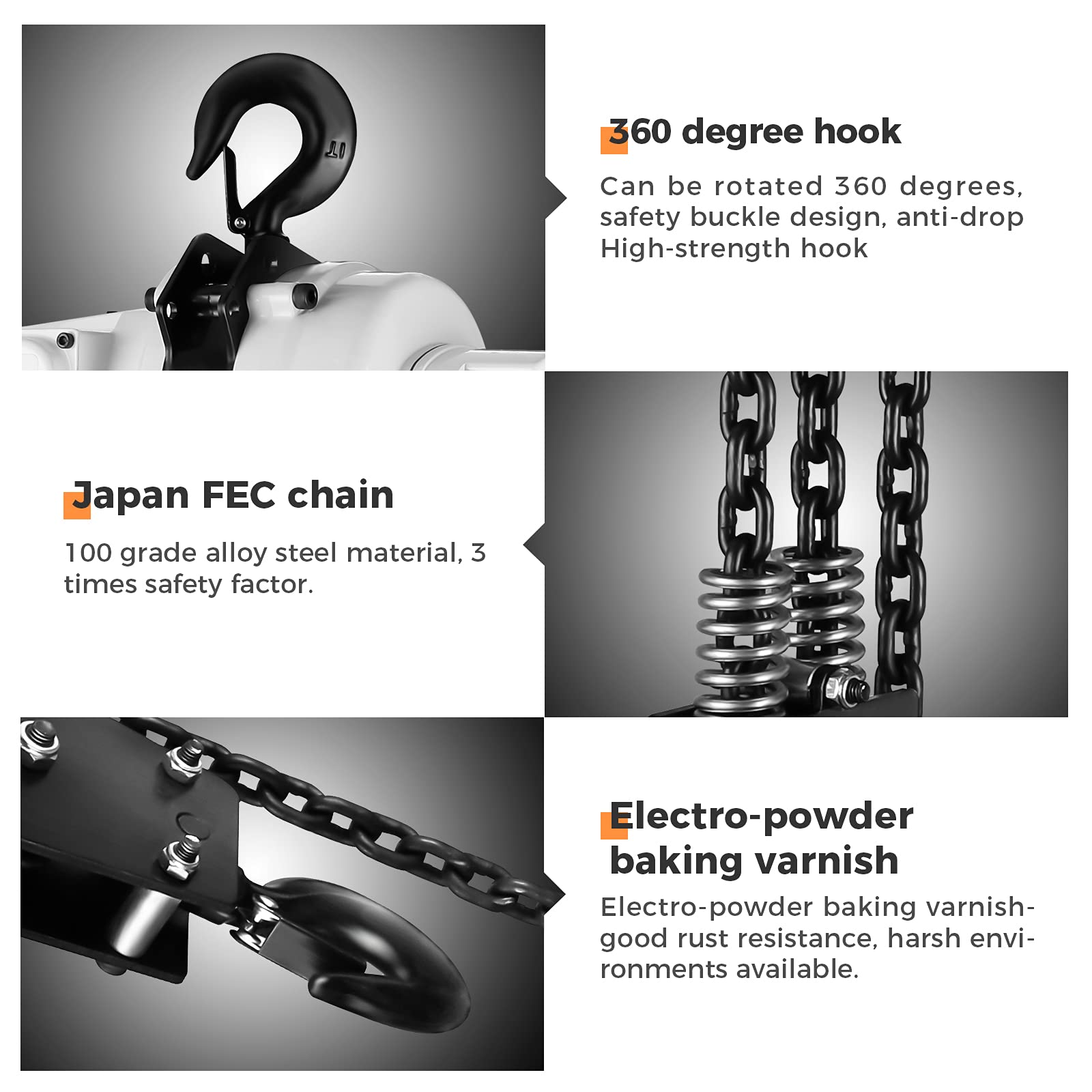 ANBULL 2200lbs FEC Chain Electric Lift Hoist Single Phase Overhead