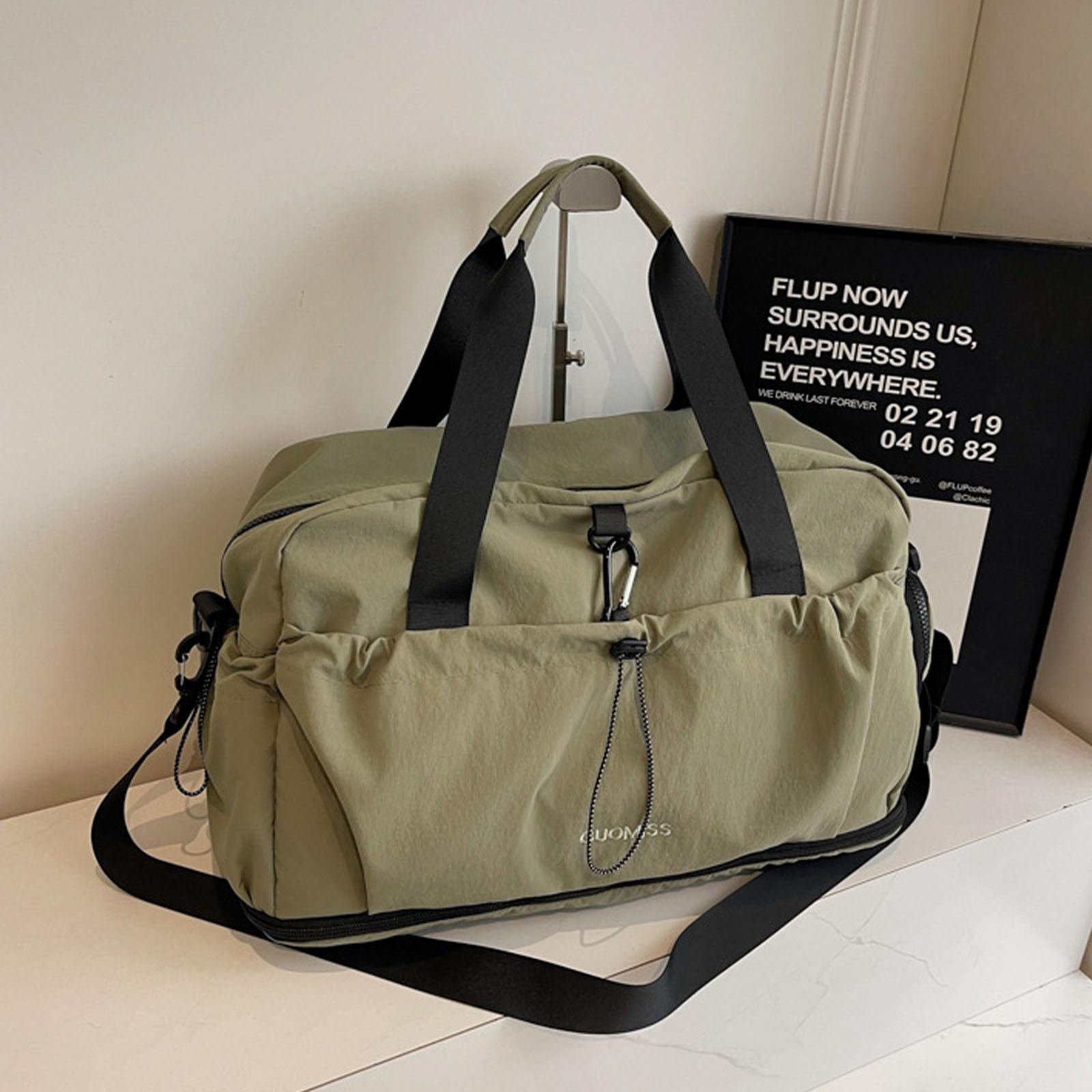 Wasserdichte Reisetasche, erweiterbar, für Fitnessausrüstung, Schwimmzubehör und Ausflüge, Geschäftsreisen, unverzichtbare Tasche, khaki