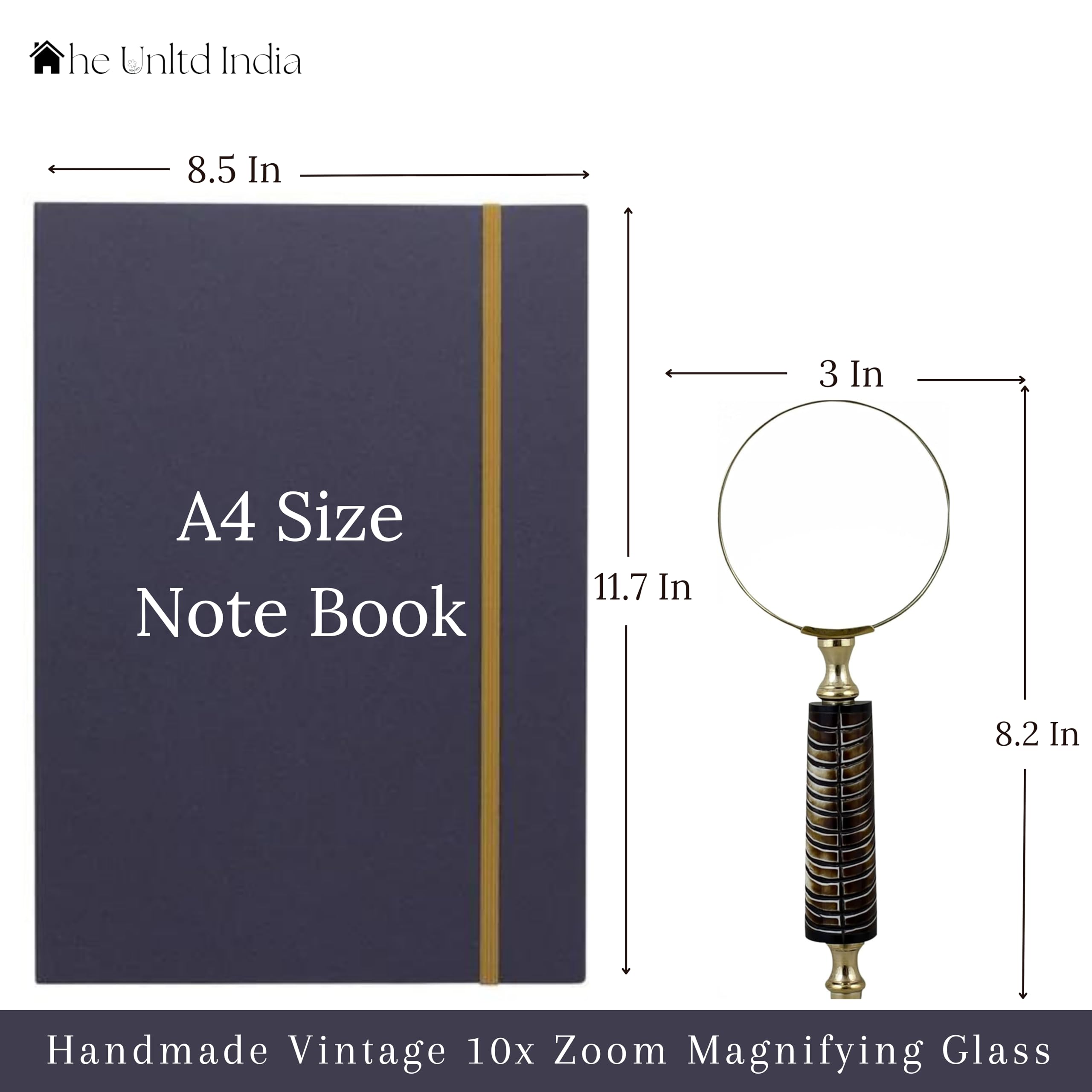 The Unltd India Vintage Magnifying Glass, 10X magnification - Image 3