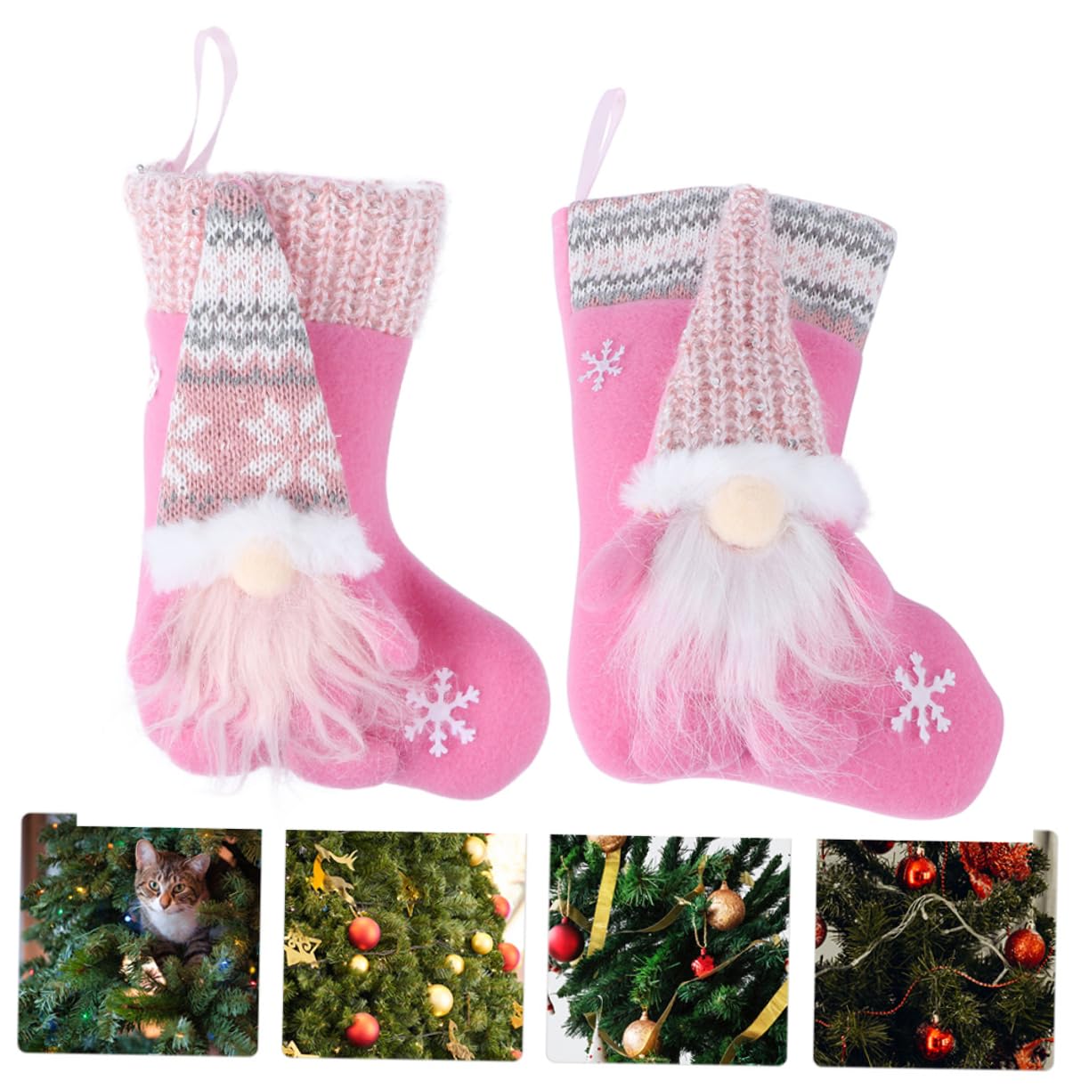 2piezas Decoración Navideña De Calcetines Muñecos Faceless Doll para Colgar Casa Accesorios De Navidad para Puertas y Ventanas