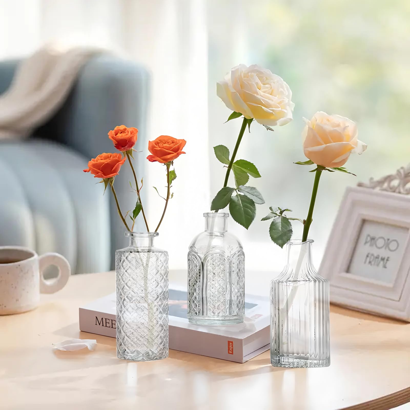 Set di Piccole Vasi 12PCS Vaso da Tavolo in Vetro Mini Vasi Decorativi Vaso da Fiori Set di Mini Vasi Decorazioni per Matrimonio Fiori Decorazioni per la Casa Matrimonio Centrotavola per Feste