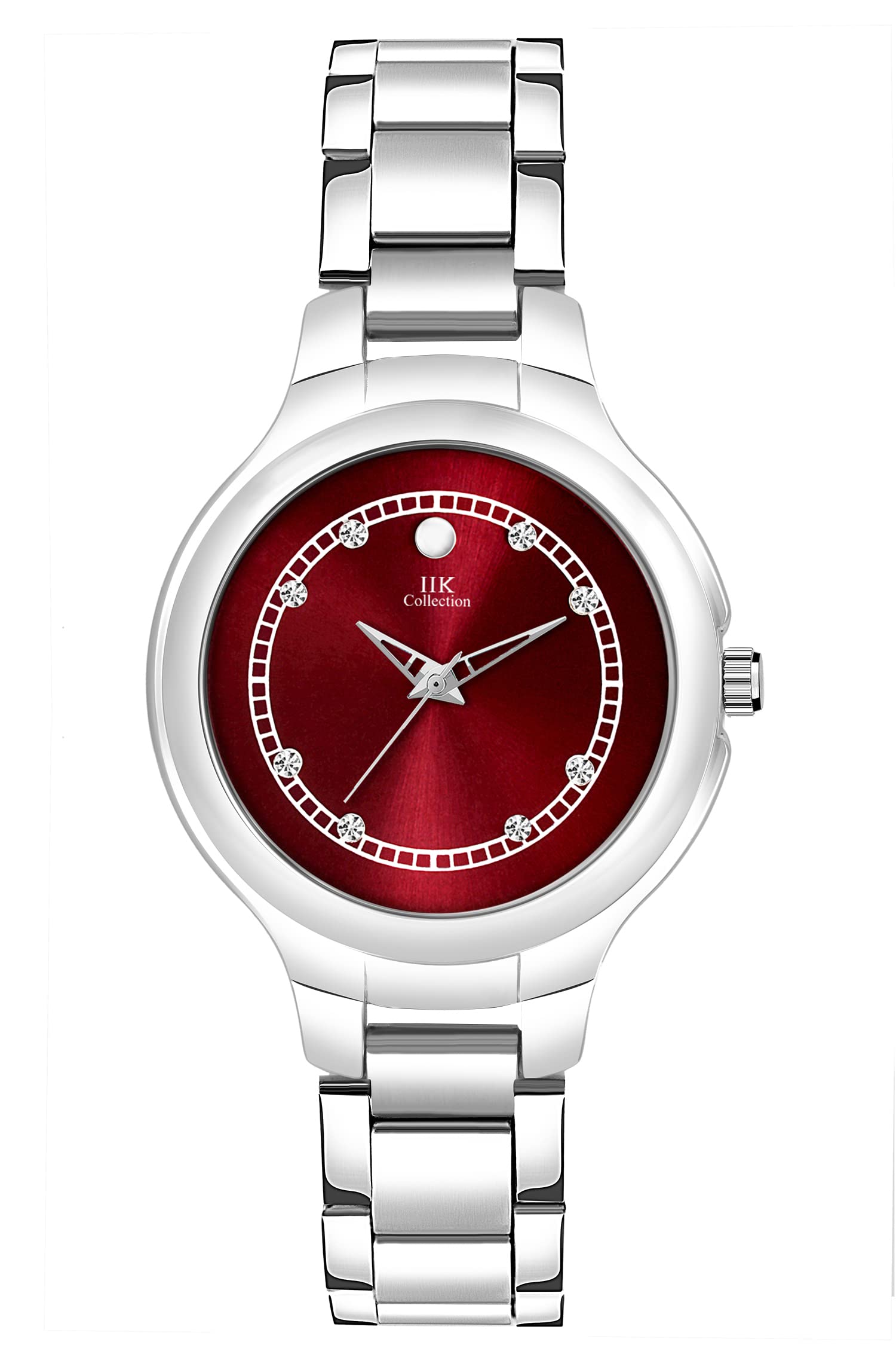 IIK COLLECTION Studded Dial & Silver Trendy Elegant Bracelet Analog Watch - for Women and Girls (B0BB2XKYXS) Amazon Price History, Amazon Price Tracker
