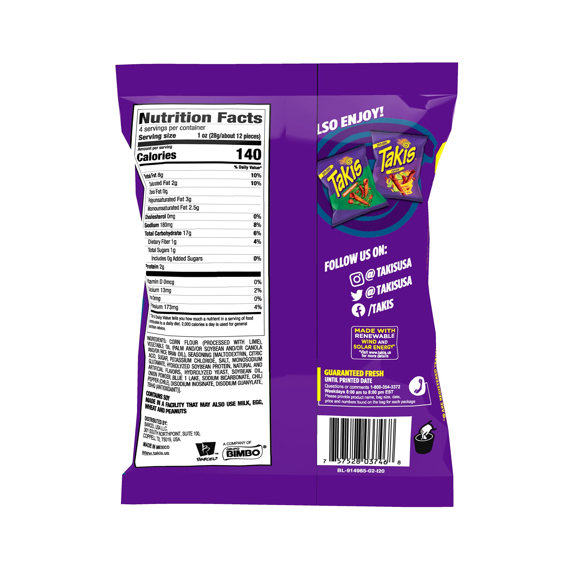 Takis Rolled Blue Heat Tortilla Chips bag of 4 ounces Buy Online in