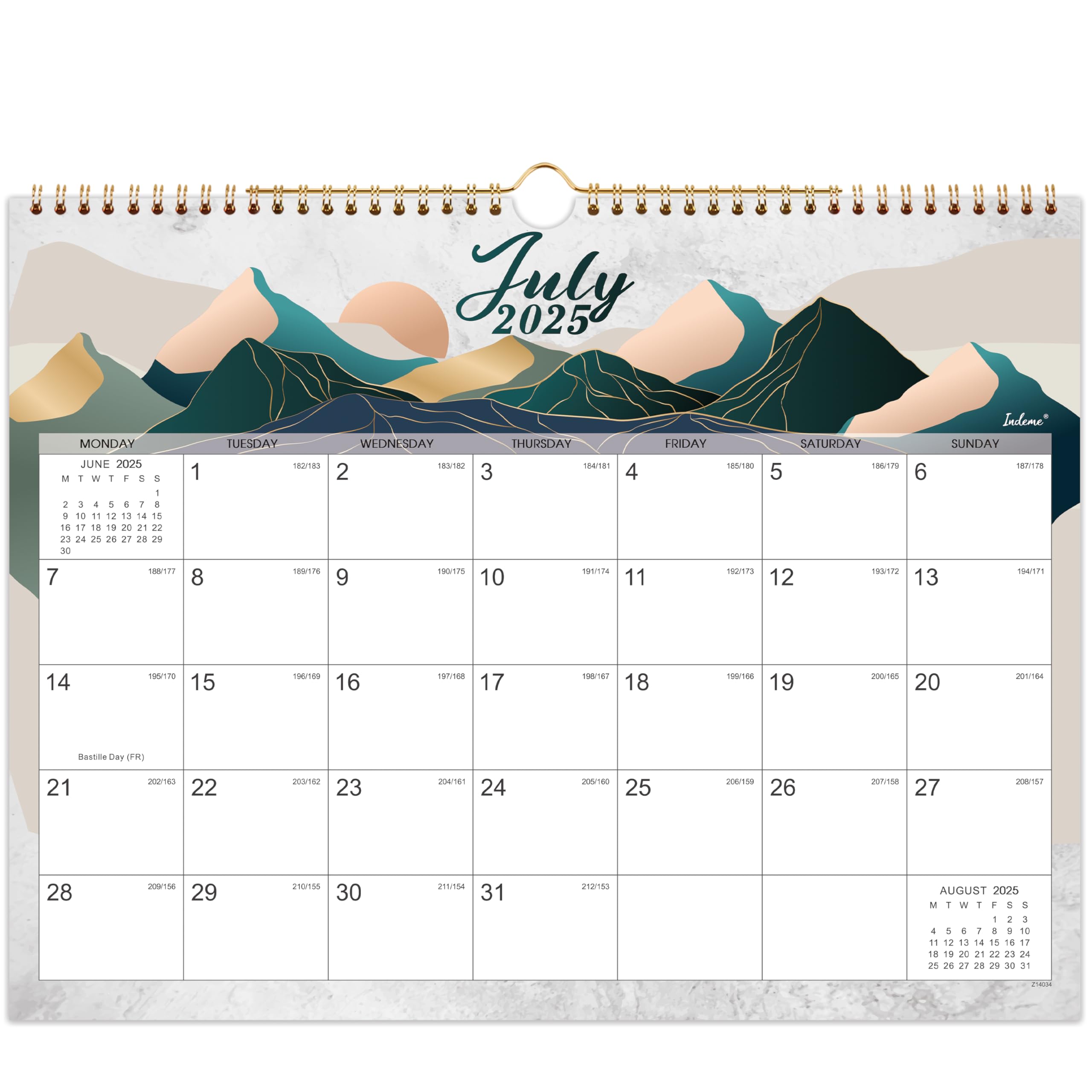 2025-2026 Calendar - Wall Calendar 2026, 18 Month to View from July 2025 to December 2026, Effective Reminder to Manage Time and Tasks in Work, Home or School