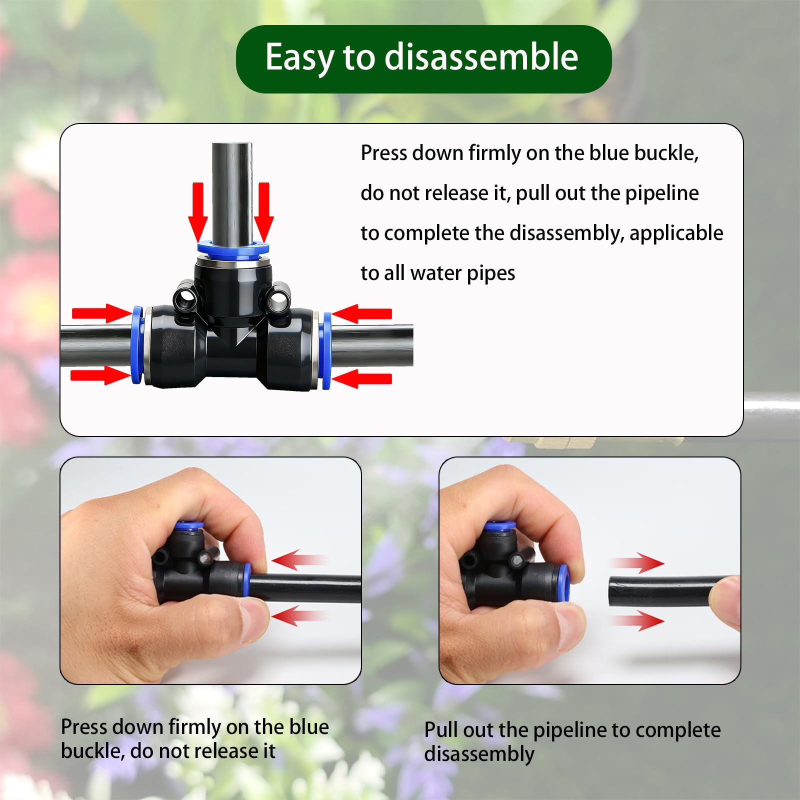 Sistema de riego de jardín flexible a 360°, sistema de riego de 100 pies con 16 boquillas de pulverización ajustables, nebulizador Gardineer para sistema de refrigeración de niebla al aire libre