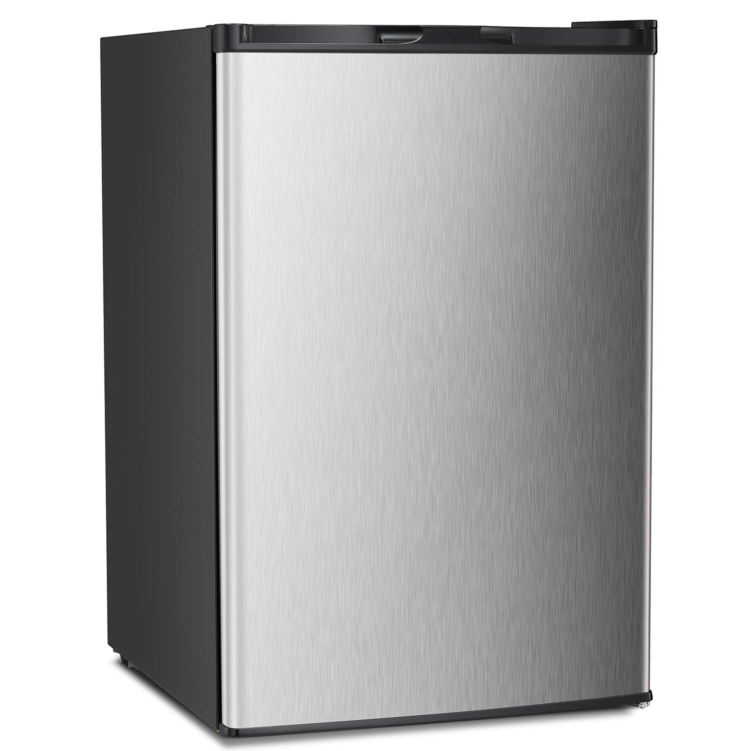 Congelador vertical Antarctic Star de 3.0 pies cúbicos, minicongelador compacto con puerta reversible de una sola puerta, control de temperatura, estantes extraíbles, congelador pequeño de acero inoxidable para dormitorios, hogar y oficina, color plateado
