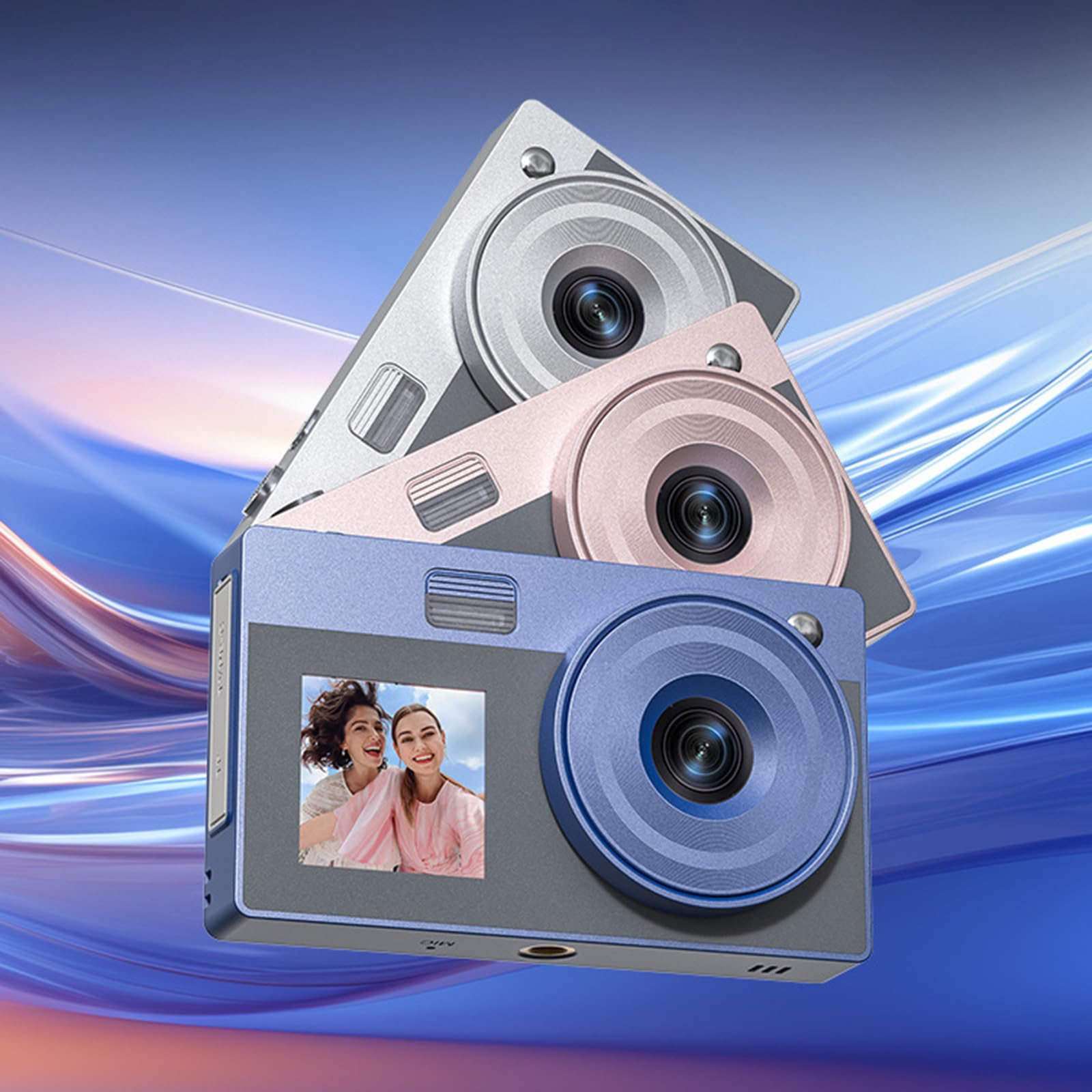 Cámara digital retro de doble pantalla, 5000 W de alto, zoom de 16x, para estudiantes, adolescentes, viajes y fotografía