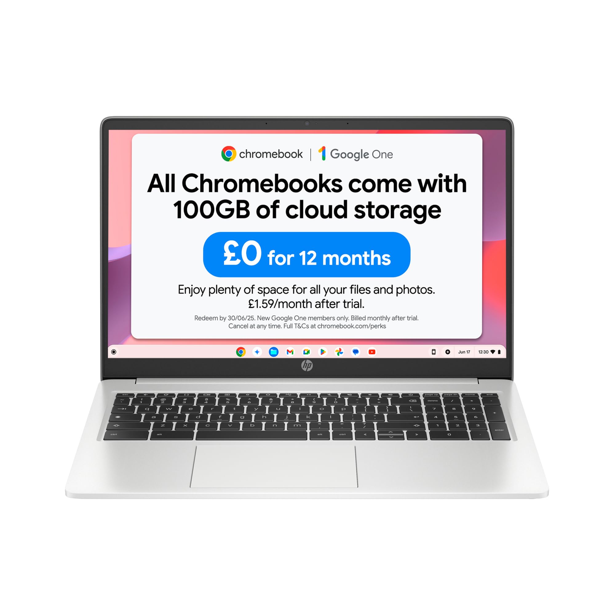 HP Chromebook 15.6" | Intel N100 Processor | 4 GB RAM | 128 GB Flash Storage | Intel UHD Graphics | HD Display | Up to 11.5 Hours Battery | Chrome OS | Dual Speakers | Mineral Silver | 15a-nb0005sa — view 23