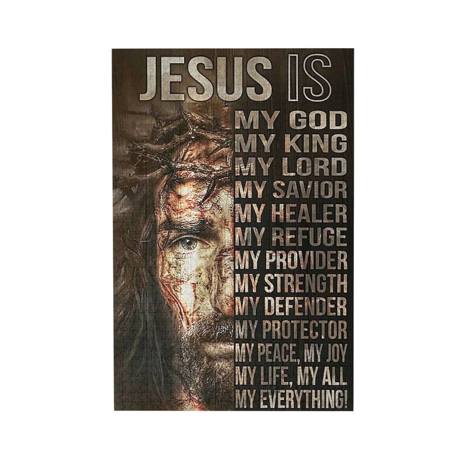 WZVZGZ Jesus is My Everything Jigsaw Puzzle 500 Piece Wooden Puzzle Family Decorations, Unique Present Suitable for Children and Adults