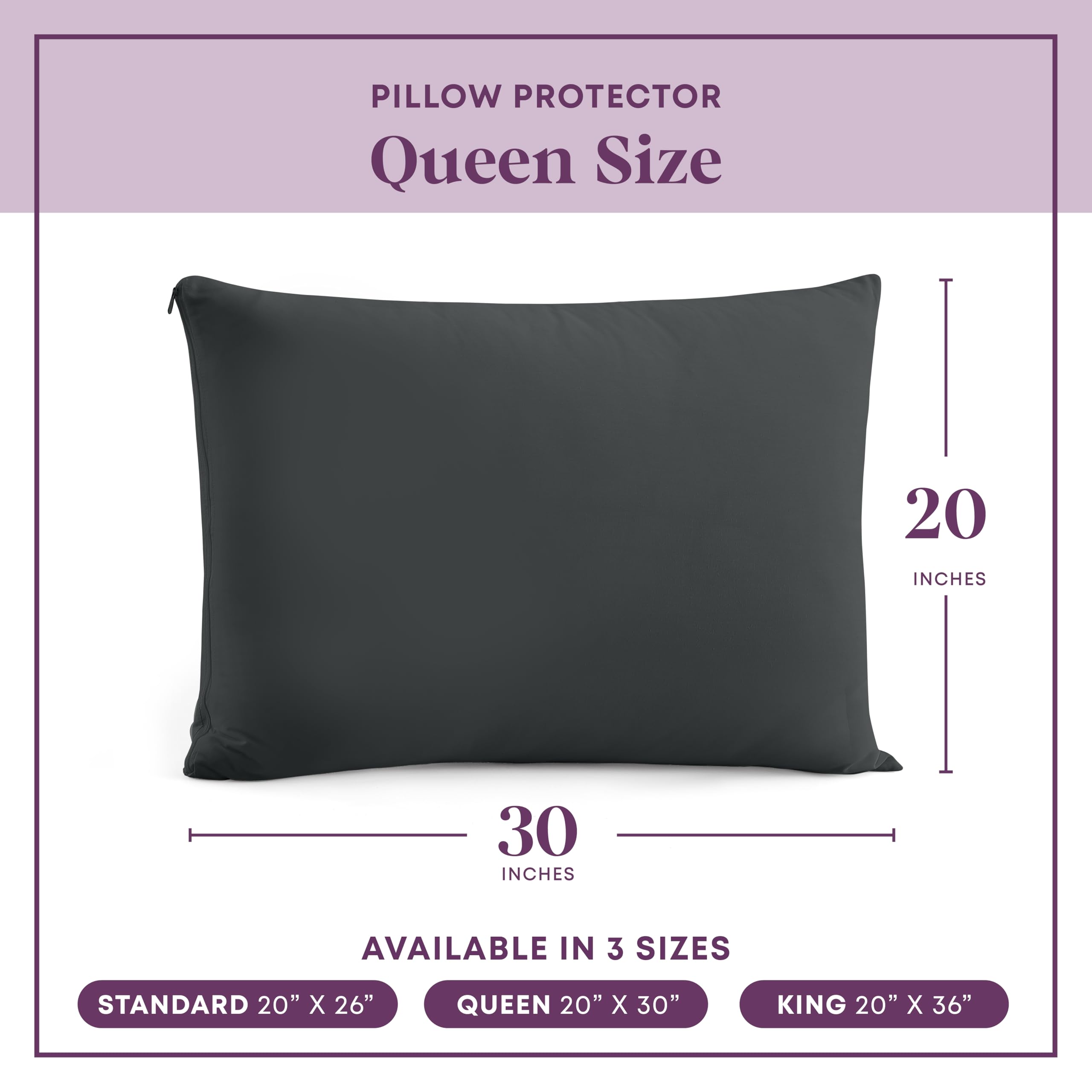 CirclesHome - 2 fundas de almohada tamaño Queen, con cremallera, 100 % algodón transpirable, protegen de la suciedad, el polvo y los residuos (50,8 x 76,2 cm)