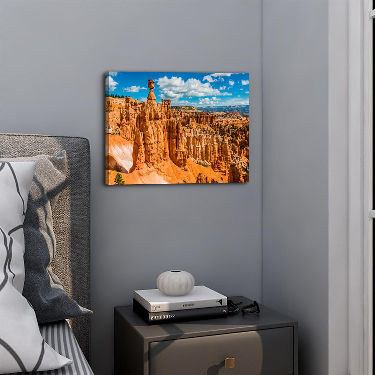 Bryce Canyon National Park Leinwand-Kunst, Utah, schönes orangefarbenes Bergfoto, Bild, Heimdekoration für Wohnzimmer, Schlafzimmer, Büro, Wanddekoration, modernes Kunstwerk, gerahmt, fertig zum