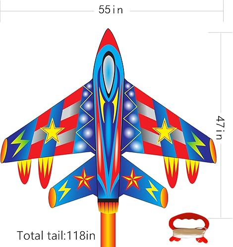 Miniatura 2 de Cometa de avión grande para niños de 4 a 8 años y adultos, fácil de volar y montar para principiantes, cometas infantiles para edades de 8 a 12