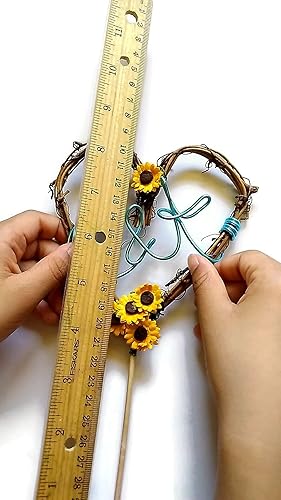 Miniatura 4 de Sunflower Vine Cake Topper Personalized for Couple – Rustic Custom Keepsake for Wedding, Engagement, Bridal Shower, Anniversary, Party Decoration