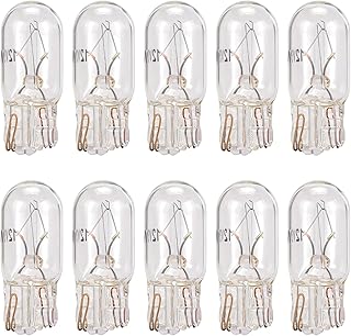 10PCS T10 Car Flat Foot Mini Light, 168 192 12V 5W High Temperature Resistant Halogen Width Indicator Lights, Plug and Play Quartz Glass Turn Signal Light Bulb for Most Cars