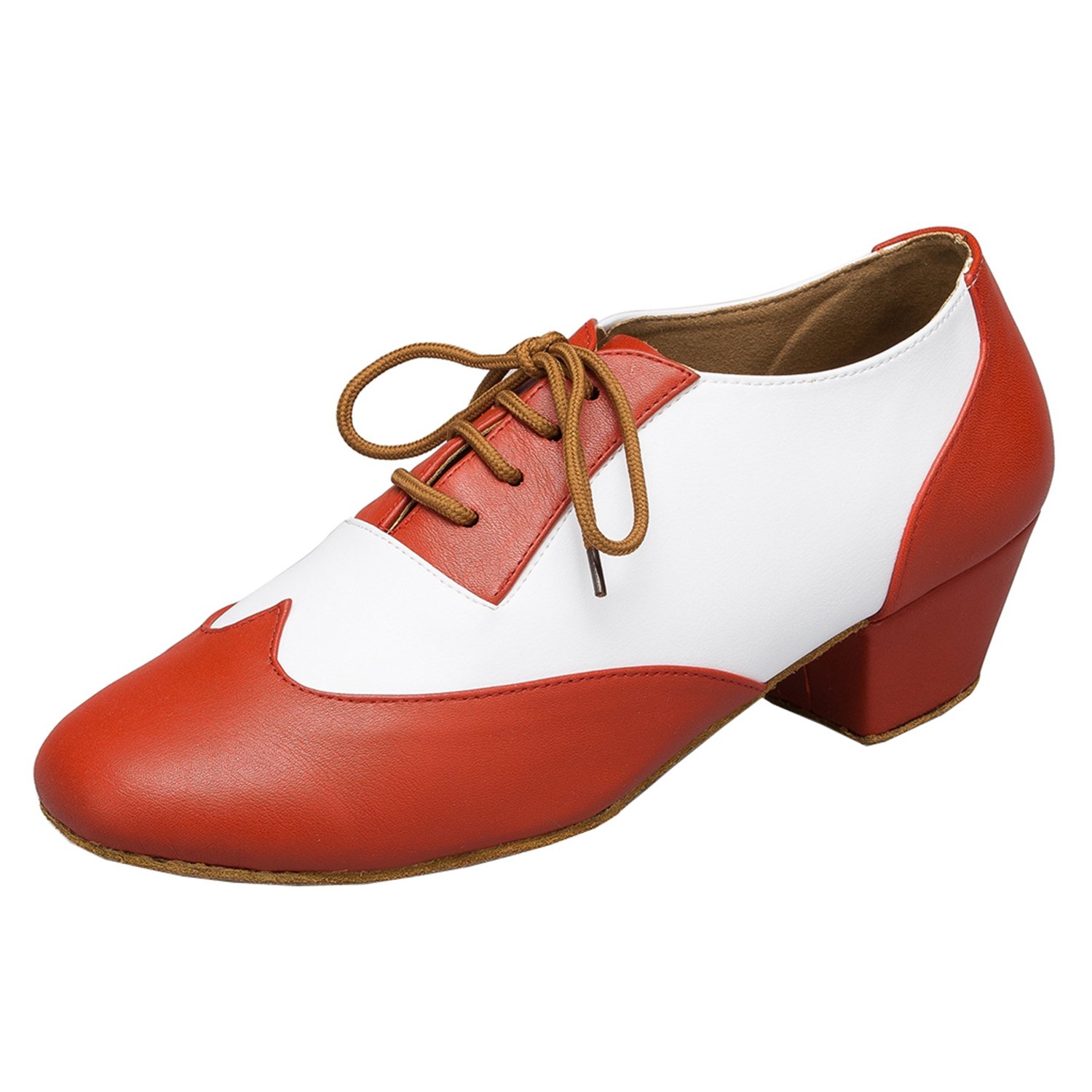 Minishion Men's TH177 Fashion Lace-up Orange Leather Wedding Ballroom Latin Taogo Dance Shoes US 12.5
