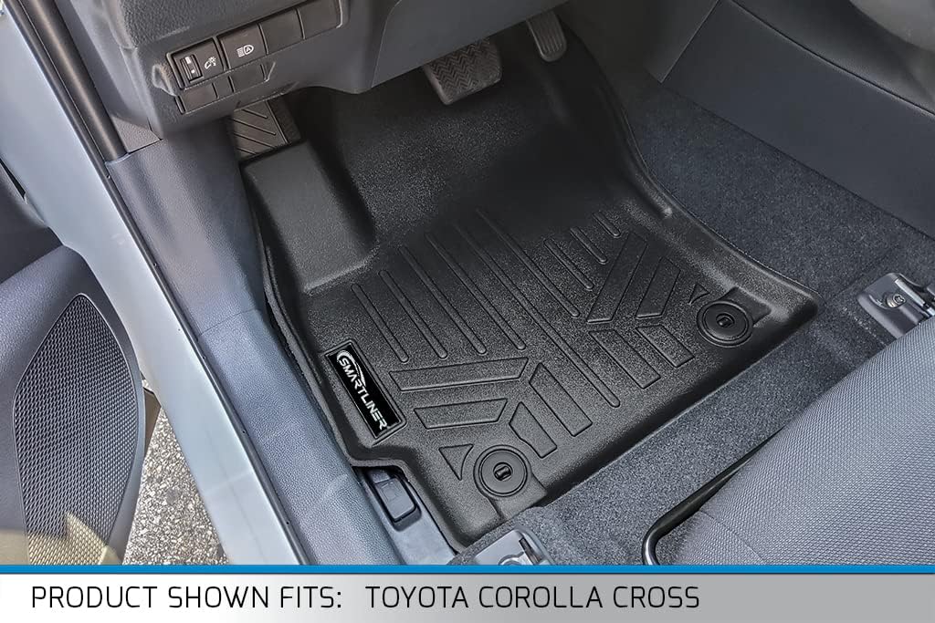SMARTLINER Custom Fit All Weather 2 Row Floor Mats & Cargo Liner Set Compatible with 2022-2025 Toyota Corolla Cross