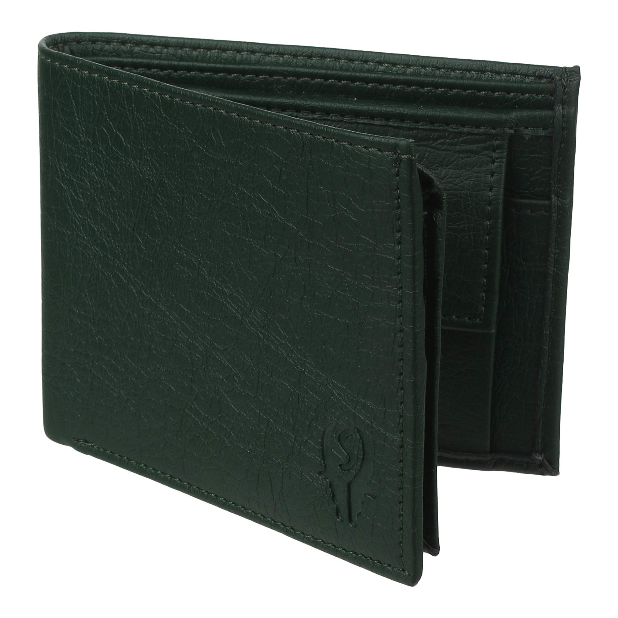 Dark Green Artificial Leather Container Desing Card Holder Fold Wallet for Men (6 Card Slots)_367-image-45