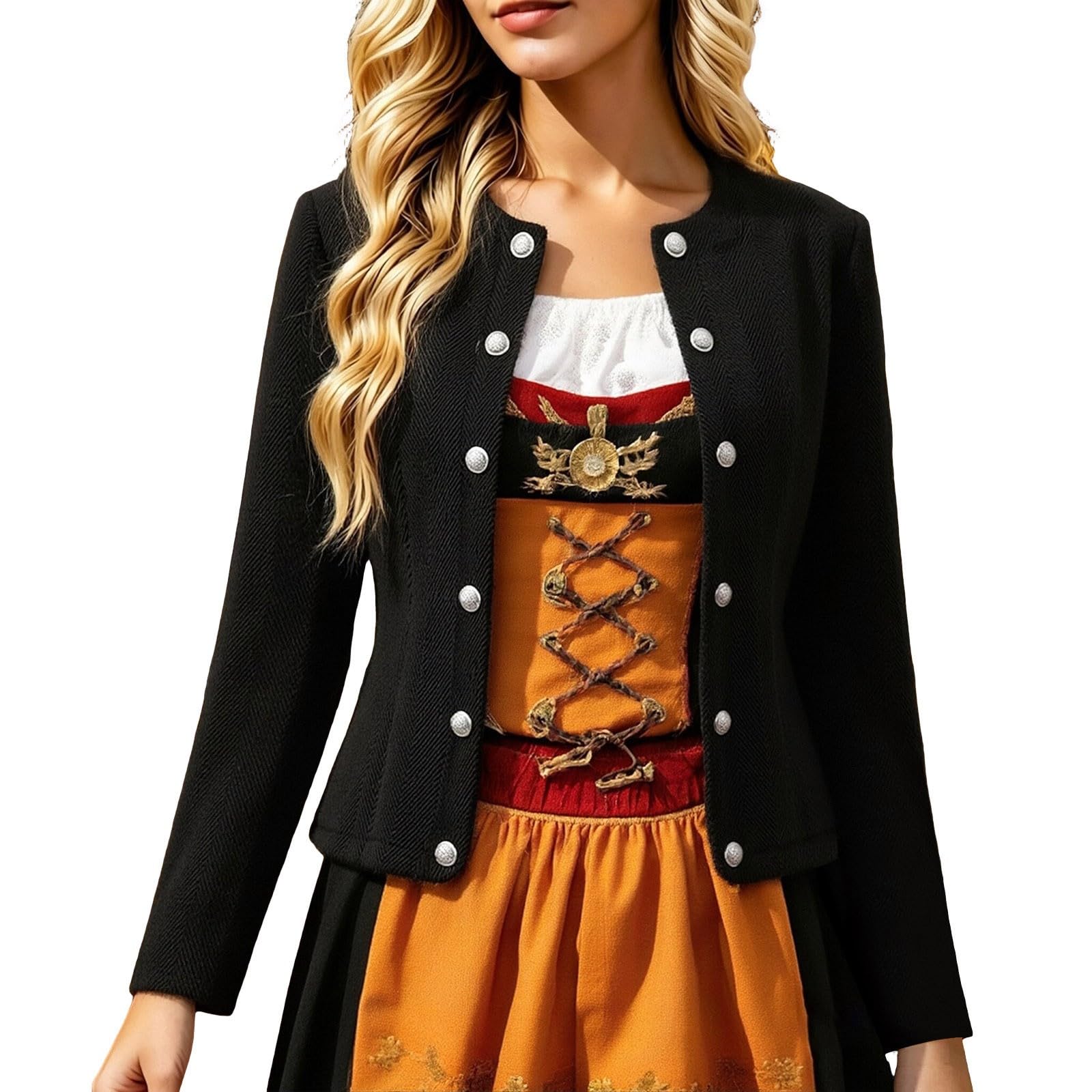 Cárdigan de cuello redondo para mujer, ropa de abrigo con botón frontal, mangas largas y forma recortada, chaqueta de primavera y otoño para vestidos de temporada y uso casual inteligente, trajes