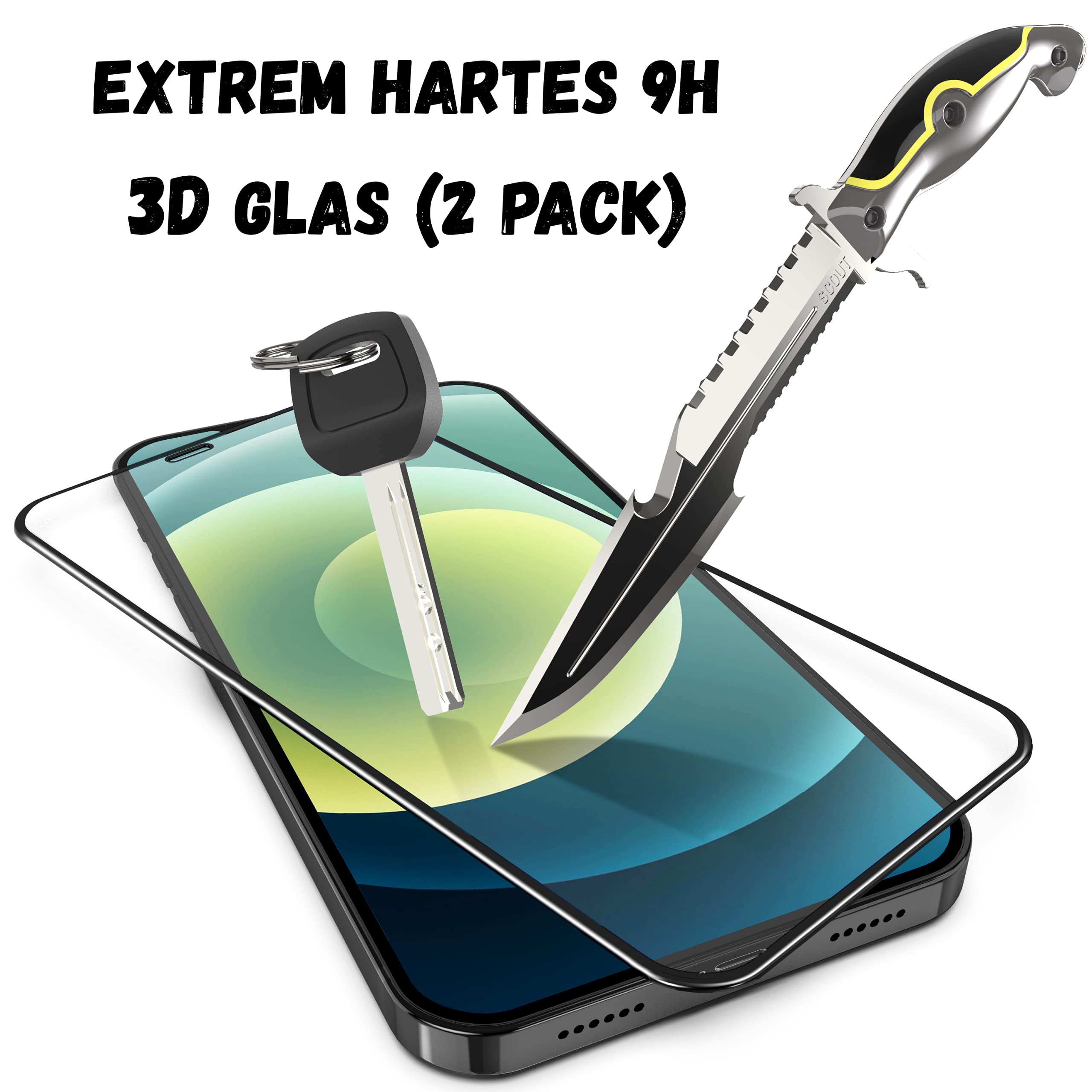XeloTech 3D Schutzglas Für IPhone 12 PRO MAX (6.7 Zoll) – 2 Stück 9H Hartglas Mit Applikator Für Einfache Montage