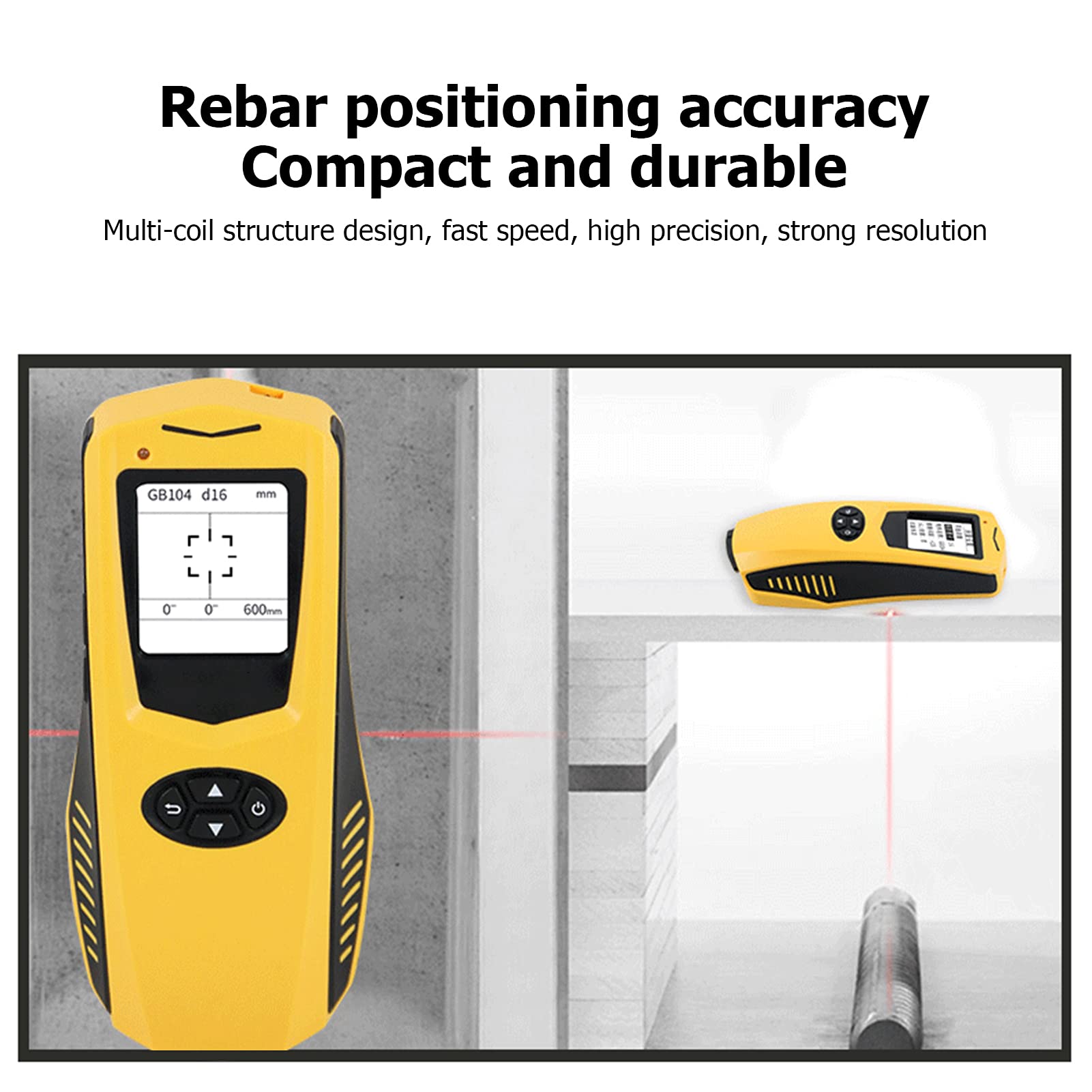 DEWIN Scanner per Armature, Scanner da Parete ZL610 Strumento di Misura per rilevatore di Armature con rilevatore di Armature per localizzatore di calcestruzzo