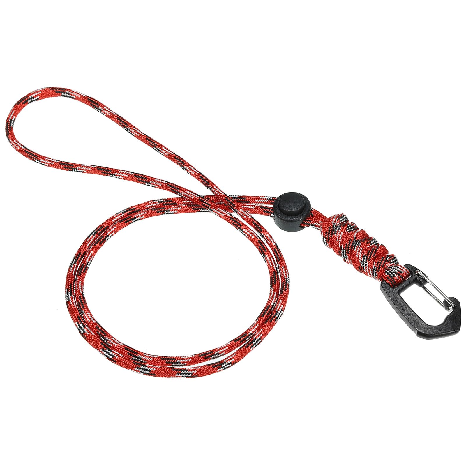 PATIKIL Badge Lanyard 18.8 Inch, Necklace Keychain Cord Metal Clasp Hook Ring Strap for Keys Whistle ID Card Badge Holder Camo Red